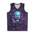 Cyberpunk Skull Basketball Jersey Dominate the Neon Court Jersey – Fan Favorite · Trending Graphic Apparel