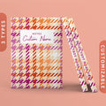 Personalized Lesbian Houndstooth Pattern Journal Customizable Hardcover Notebook Custom Name Text Minimalist Modern Casual Journal Graphic Tee – Aesthetic Look · Trending Graphic Apparel