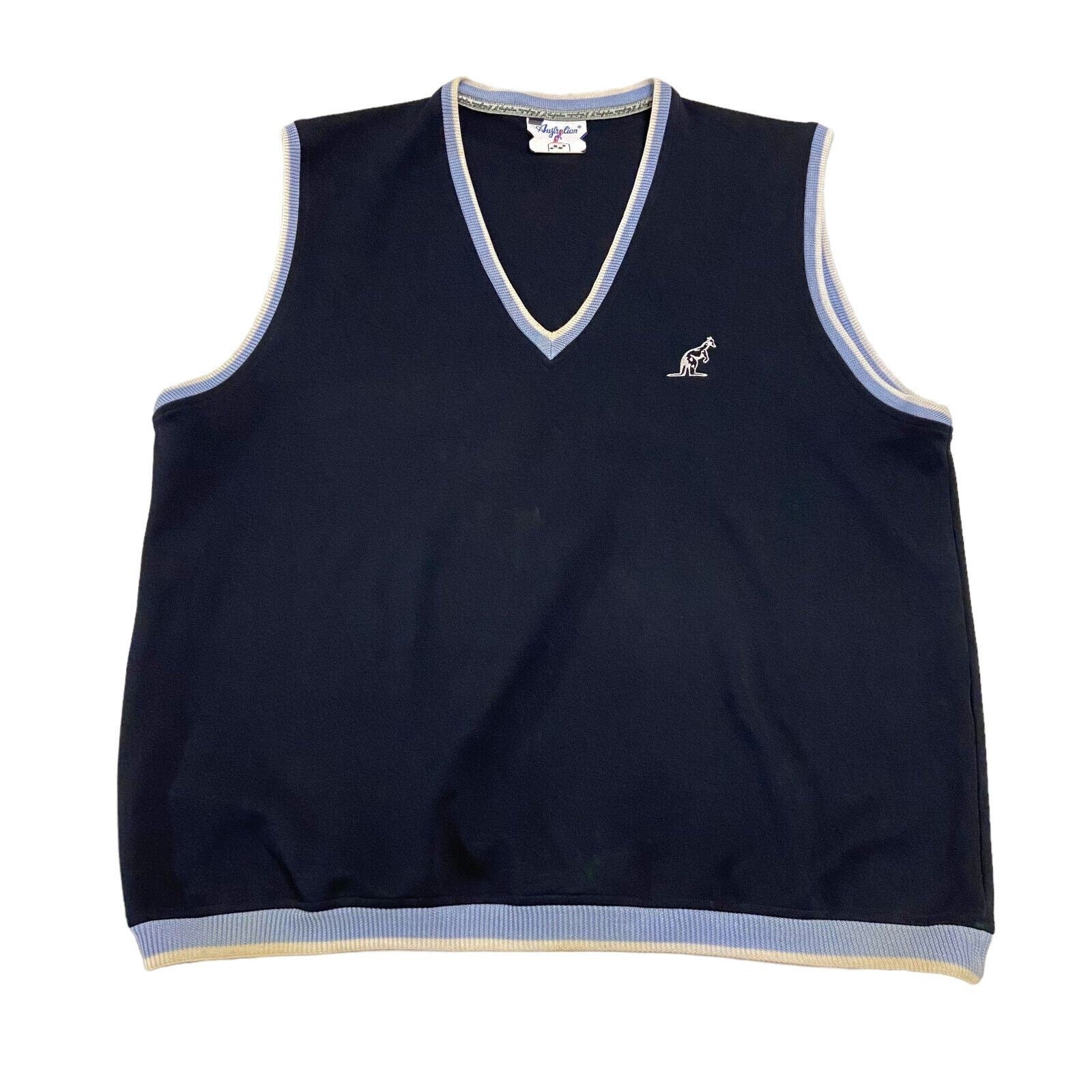 Australian Polyester V Neck Sweater Vest Vintage Designer Navy Blue Jumper VTG Graphic Tee – Everyday Comfort · Trending Graphic Apparel