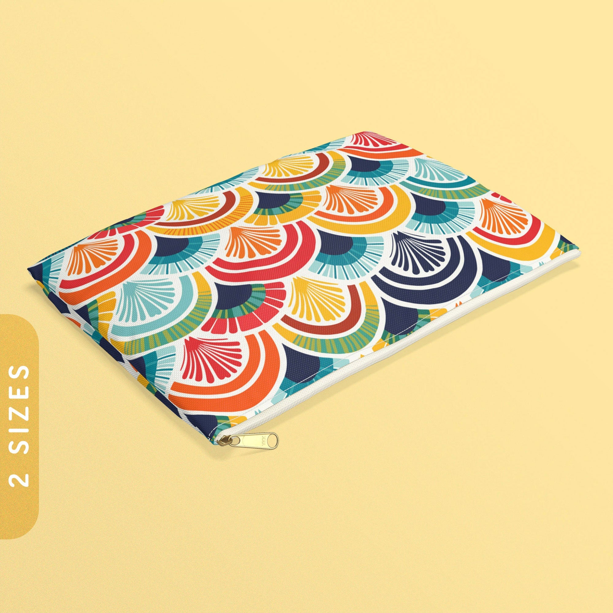 Rainbow Scallop Shell Pattern Accessory Pouch Colorful Zip Pouch LGBTQ Pride Coin Purse Gay Lesbian Bi Pride Zippy Wallet Graphic Tee – Soft Feel · Great Gift For Fans