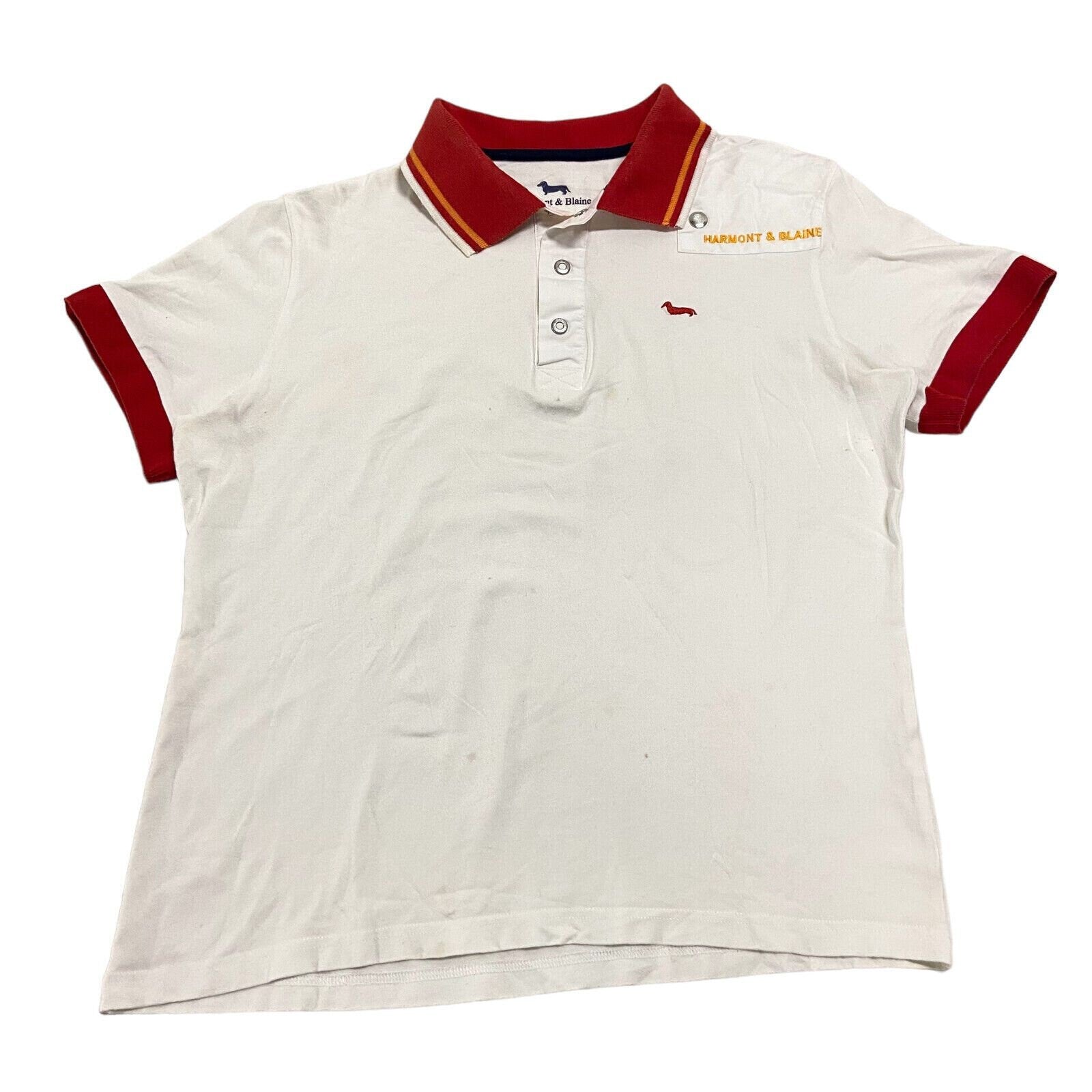 Harmont Blaine Stretchy Polo Shirt Vintage High End Designer Top White VTG Graphic Tee – Soft Feel · Trending Graphic Apparel
