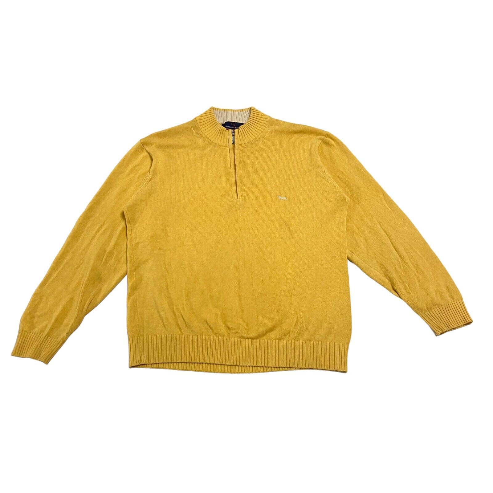 Harmont Blaine Cotton Knit Half Zip Jumper Vintage Designer Sweater Yellow Graphic Tee – Easygoing Wear · High-Quality Print