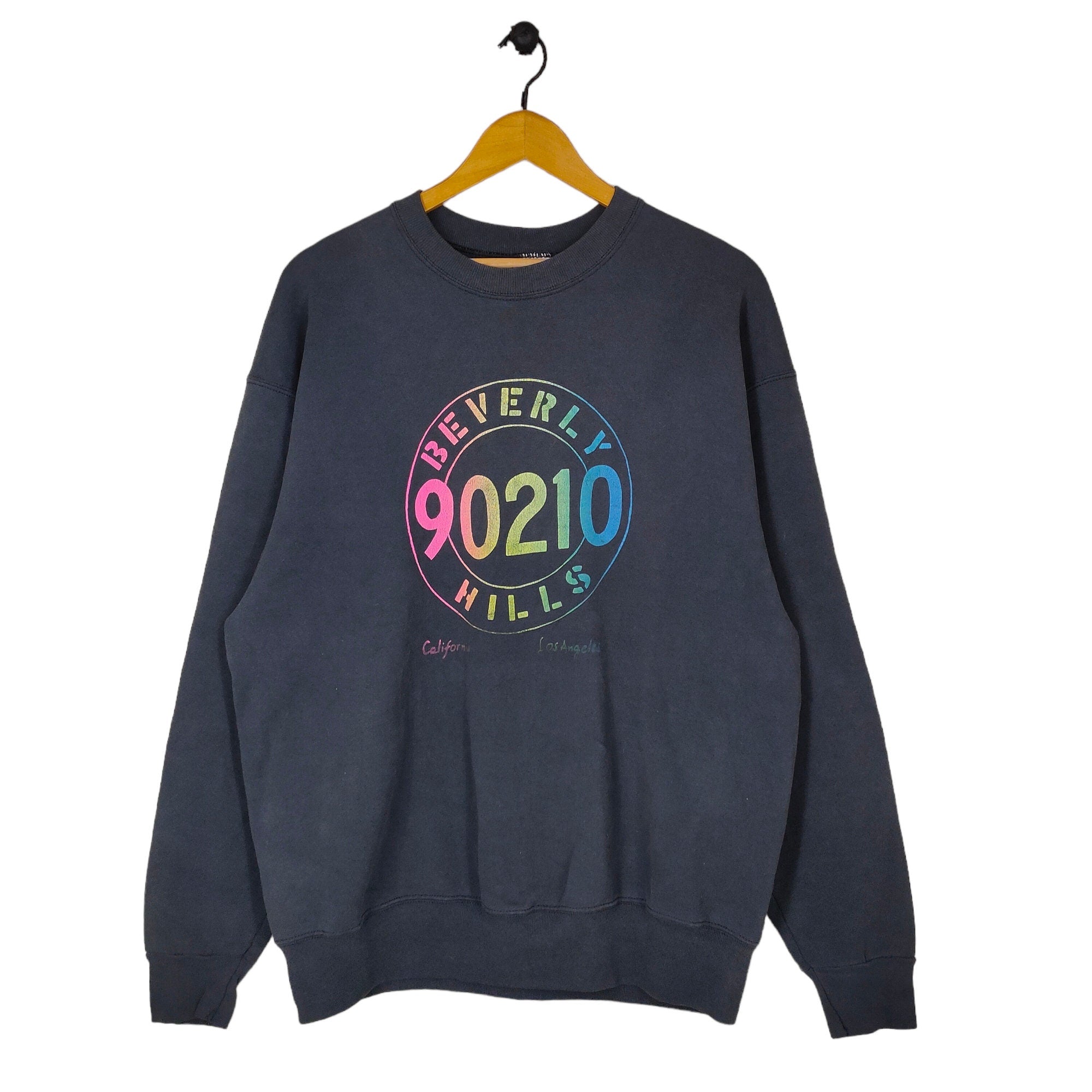 Y2K Beverly Hills California Crewneck Sweatshirt Vintage LOS Angeles Sweater Jumper Black Size XL Sweatshirt – Bold Style · Perfect For Daily Wear