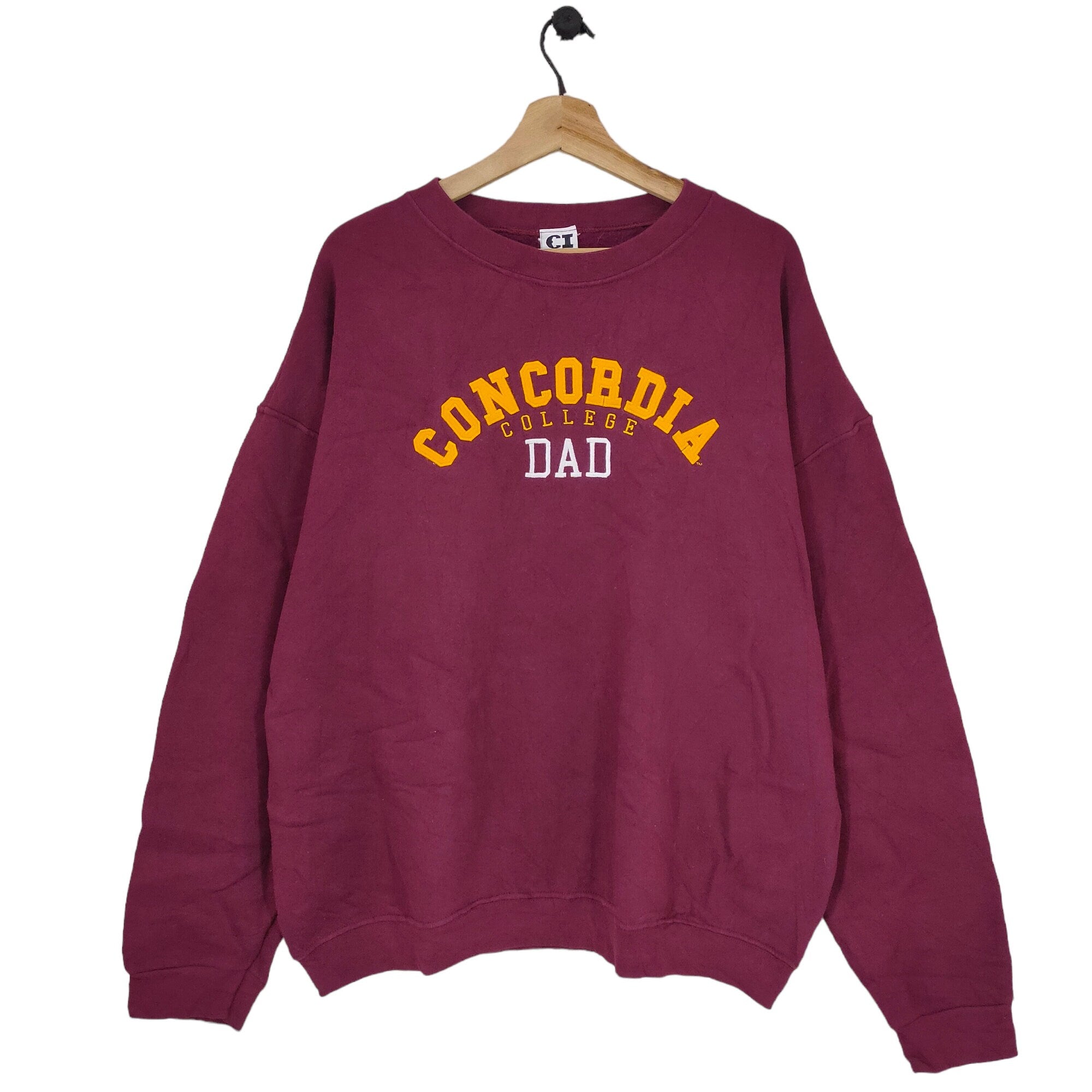 90s Concordia College Sweatshirt Vintage CI Sport Sweater Jumper Crewneck Maroon Made in USA Size XL Sweatshirt – Feel-Good Design · Great Gift For Fans