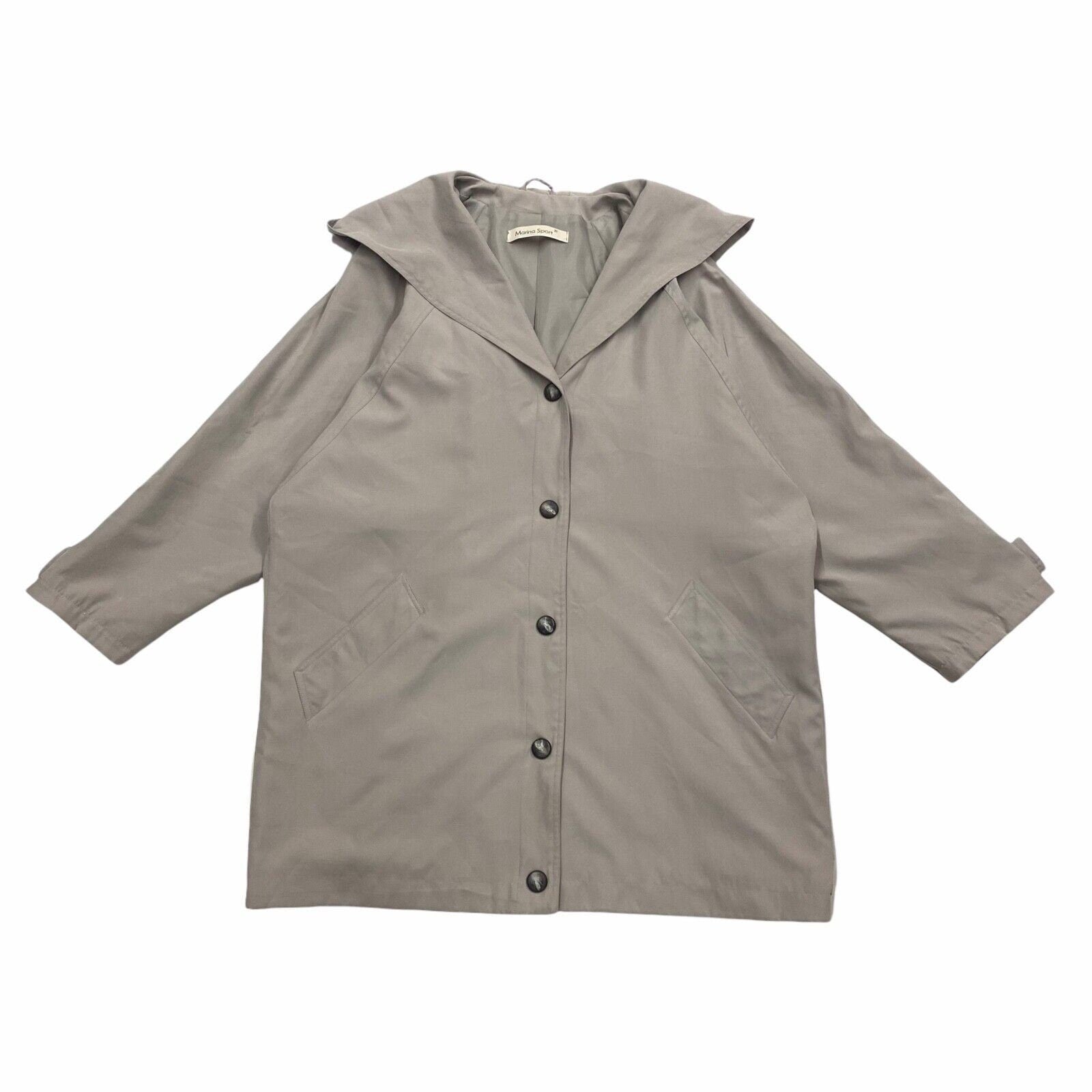 Marina Sport Women39s Hooded Coat Vintage High End Designer Grey Polyester VTG Graphic Tee – Soft Feel · Must-Have Style