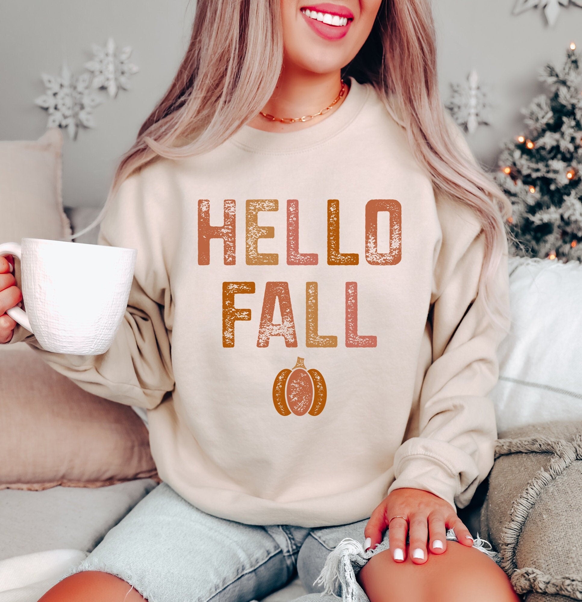 Hello Fall Sweatshirt Happy Fall Yall Sweatshirt Fall Pumpkin Sweater Fall Mom Gift Hoodie Autumn Vibes Sweater Cute Pumpkin Sweater Hoodie – Fan Favorite · Must-Have Style