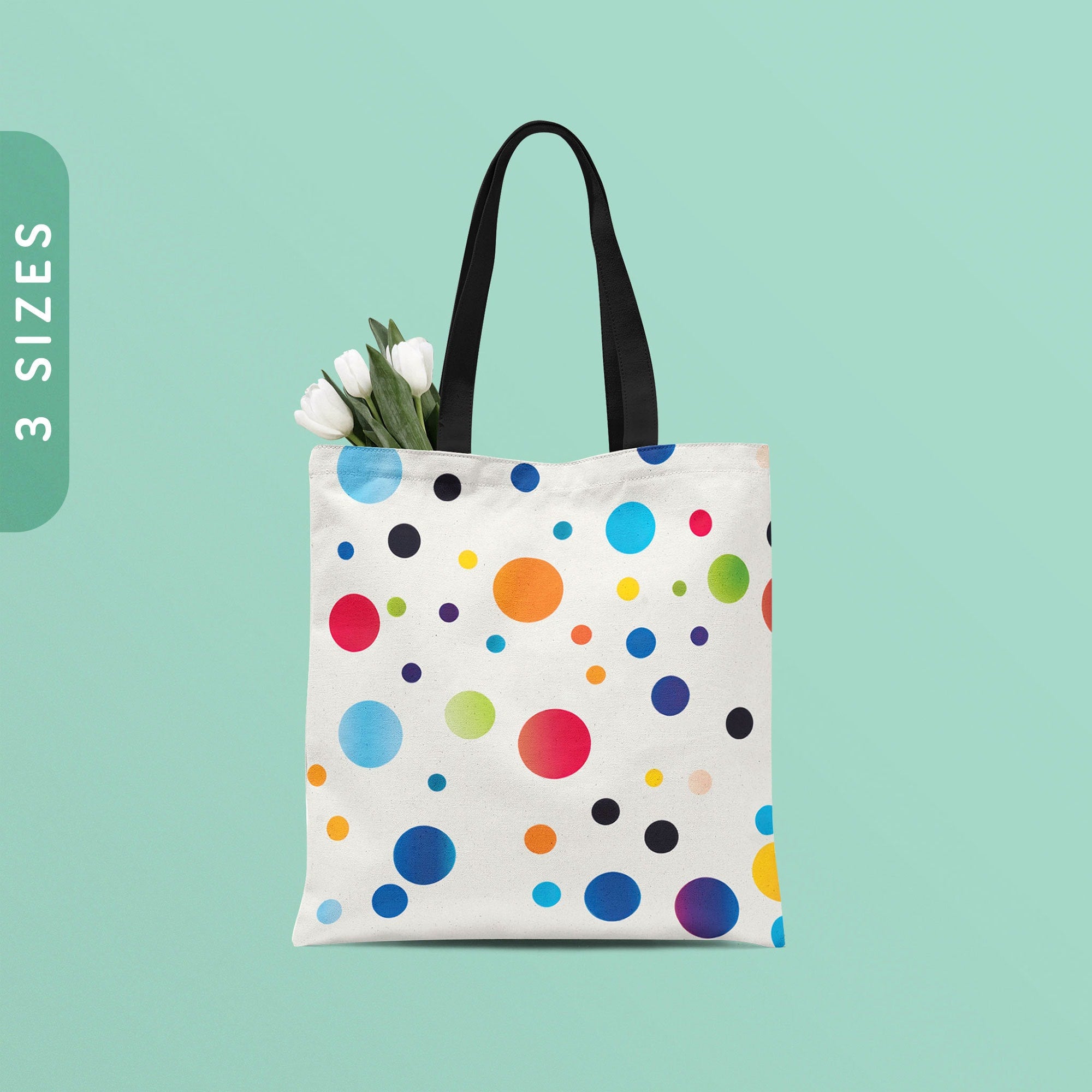 Colorful Dots Tote Bag All Over Print Tote Bag Dotted Shoulder Bag Shopping Bag Dot Day Tote Bag Reusable Bag Tote Bag – Feel-Good Design · Must-Have Style