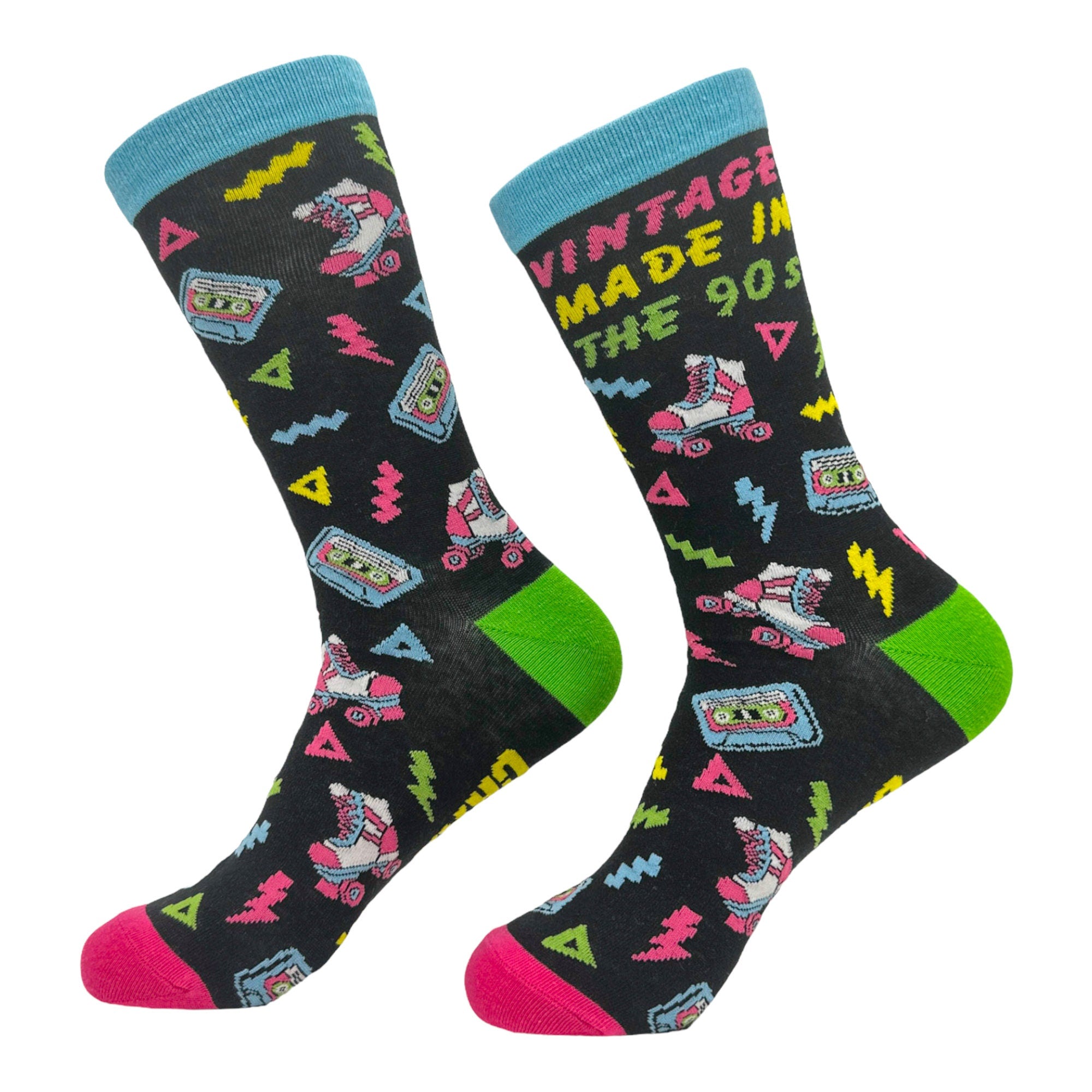 Vintage Made In The 9039s Socks 9039s Kid Cute Gift Funky Socks Funny Socks Fancy Socks Cute Socks Gift for Her Born In The 1990s Neon Graphic Tee – Aesthetic Look · Must-Have Style