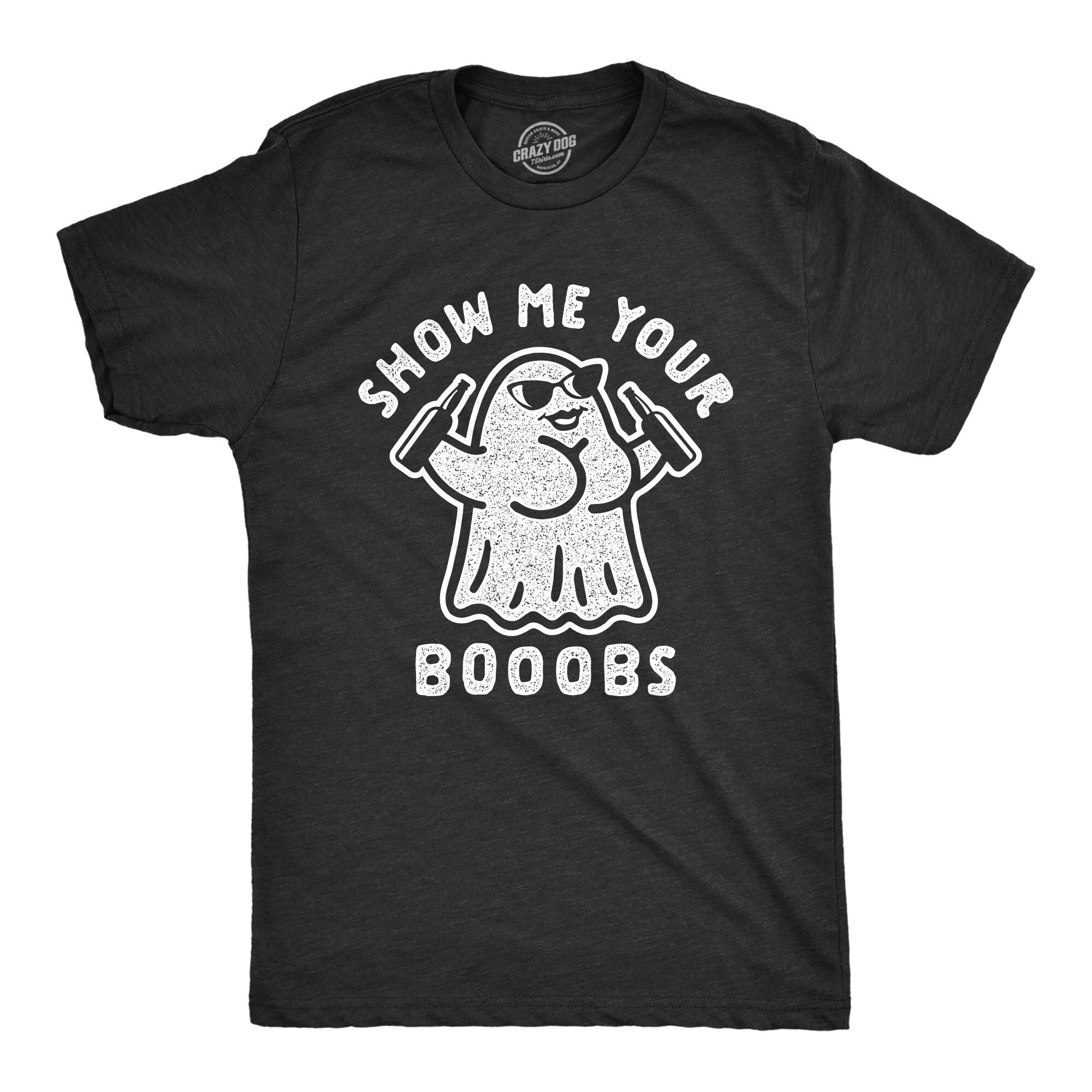 Ghost Shirt Halloween Shirt Men Black Spooky Shirt Funny Halloween Shirt Trick Treat Costume Ghost Costume Show Me Your Booobs Boos Graphic Tee – Feel-Good Design · Perfect For Daily Wear