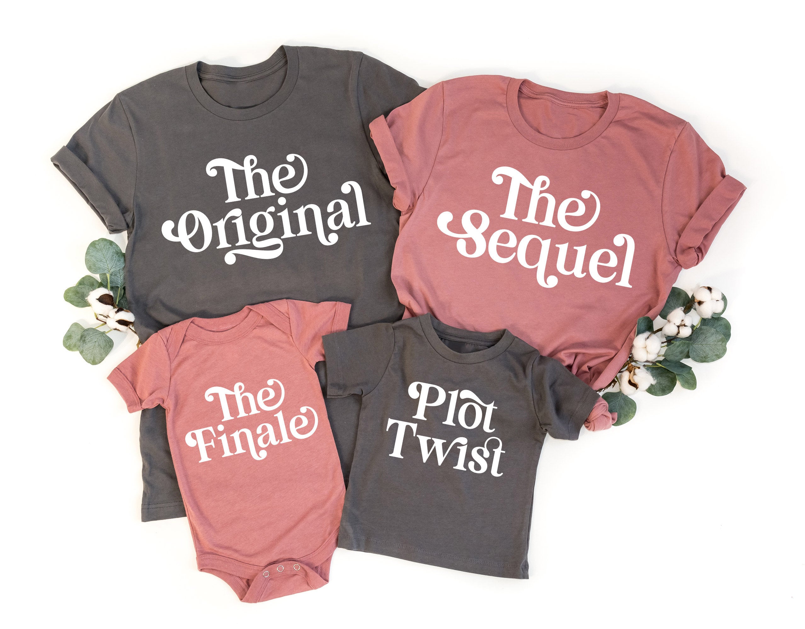 Matching Family Shirt The Original The Sequel Plot Twist The Finale Shirt Matching Siblings T Shirt Kids And Parents Shirt New Baby Tee Graphic Tee – Cozy Vibes · Trending Graphic Apparel