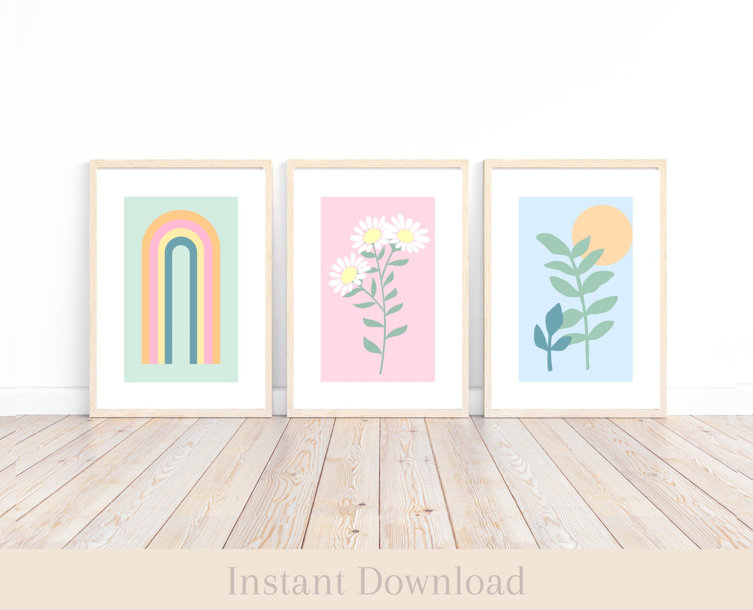 Aesthetic Bedroom Prints Set of 3 Floral Wall Art Boho Wall Decor Danish Pastel Wall Art Cute Artwork Posters Dorm Room Decor for Teen Girls Graphic Tee – Feel-Good Design · Great Gift For Fans