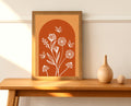 Terra Cotta Wall Art Minimal Botanical Poster Burnt Orange Aesthetic Botanical Line Art Prints Boho Wall Prints Burnt Orange Wall Art Boho Graphic Tee – Warm & Stylish · Great Gift For Fans