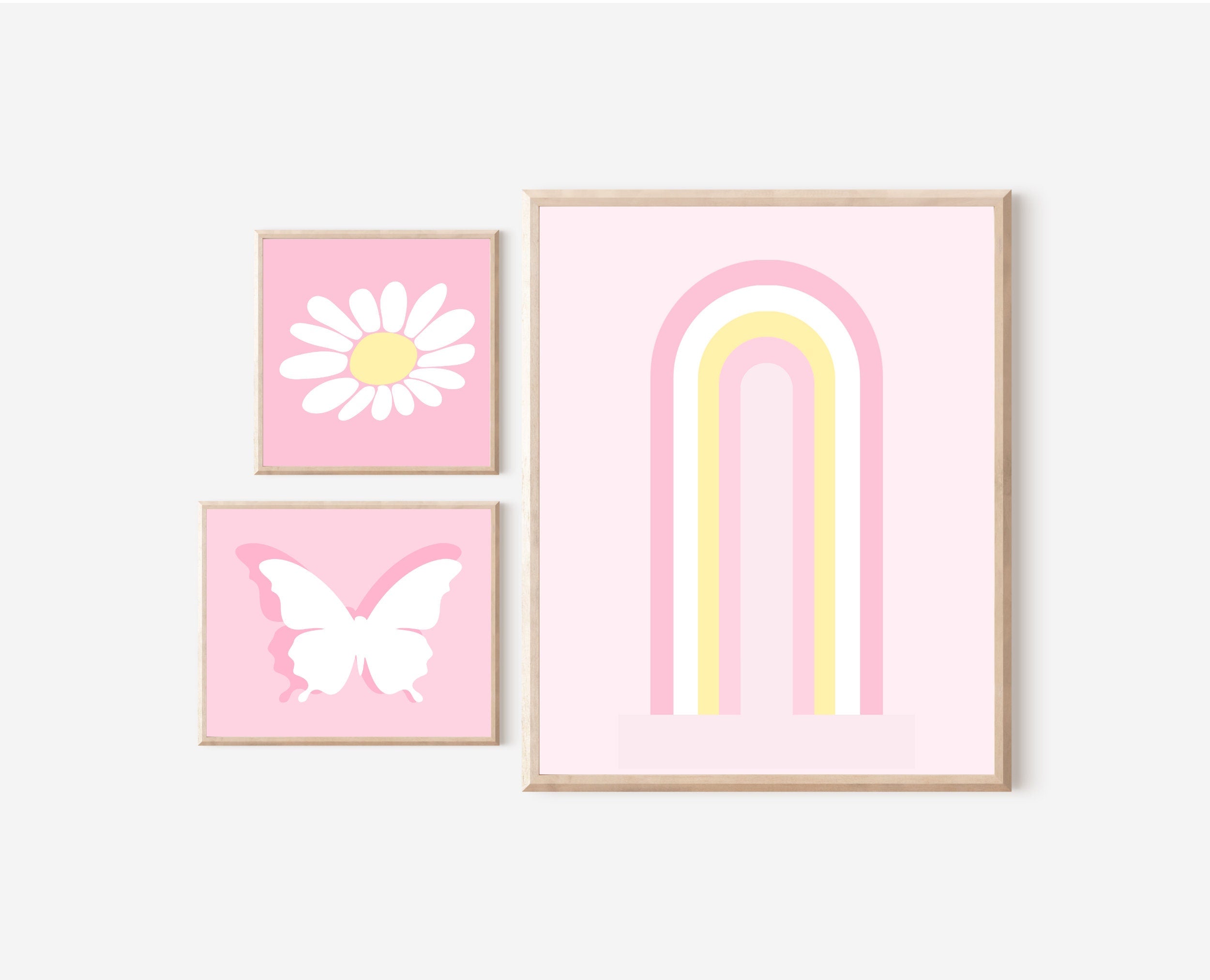 Light Pink Wall Art Prints Danish Pastel Wall Art Set of 3 Trendy Prints Boho Rainbow Wall Art Teen Trio Wall Art Gallery Set Pink Aesthetic Graphic Tee – Everyday Comfort · Trending Graphic Apparel