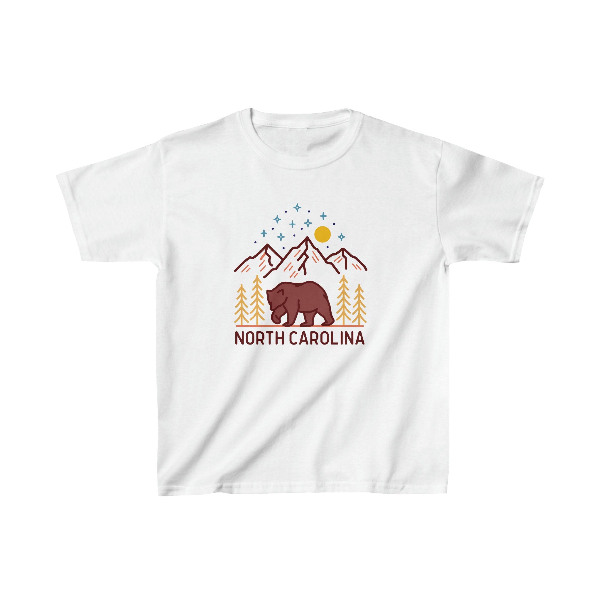 North Carolina Youth Shirt Retro Mountain North Carolina Kid39s TShirt Personalization Available Graphic Tee – Premium Graphic · Must-Have Style