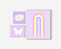 Lilac Wall Art Set of 3 Danish Pastel Wall Art Prints Boho Rainbow Wall Art Teen Pinterest Print Aesthetic Purple Room Decor Groovy Trendy Graphic Tee – Soft Feel · High-Quality Print