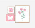 Danish Pastel Wall Art Set of 3 Wall Prints Girls Room Decor Toddler Butterfly Wall Art Pink Baby Nursery Ideas Cute Aesthetic Flower Wall Graphic Tee – Feel-Good Design · Top Pick For Any Outfit