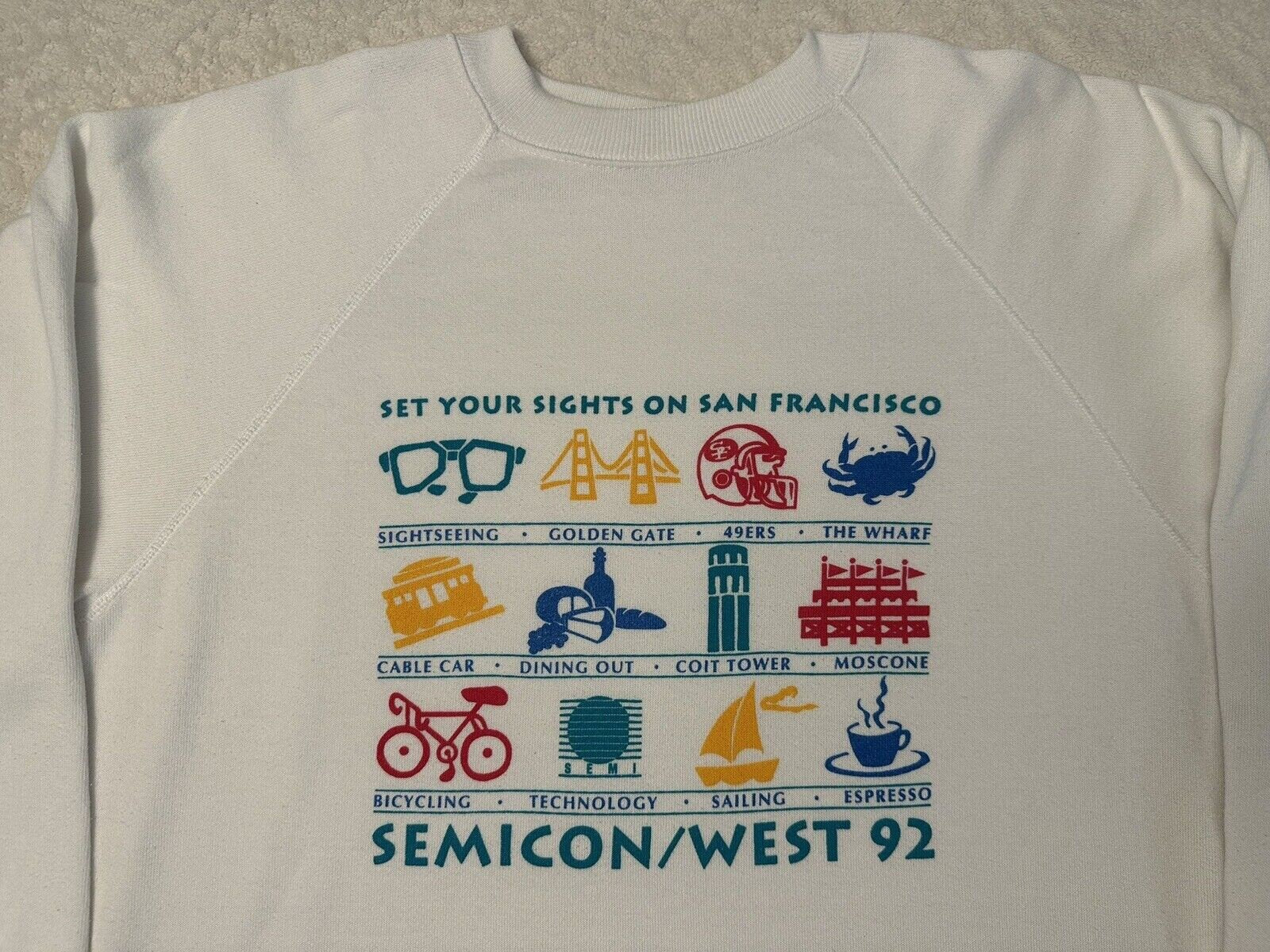 Vintage 1990s 90s 1992 SemiCon West Electronics San Francisco Sweatshirt XL Sweatshirt – Soft Feel · High-Quality Print