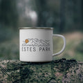 Estes Park Colorado Camp Mug Retro Enamel Campfire Estes Park Mug Personalization Available Graphic Tee – Cozy Vibes · High-Quality Print