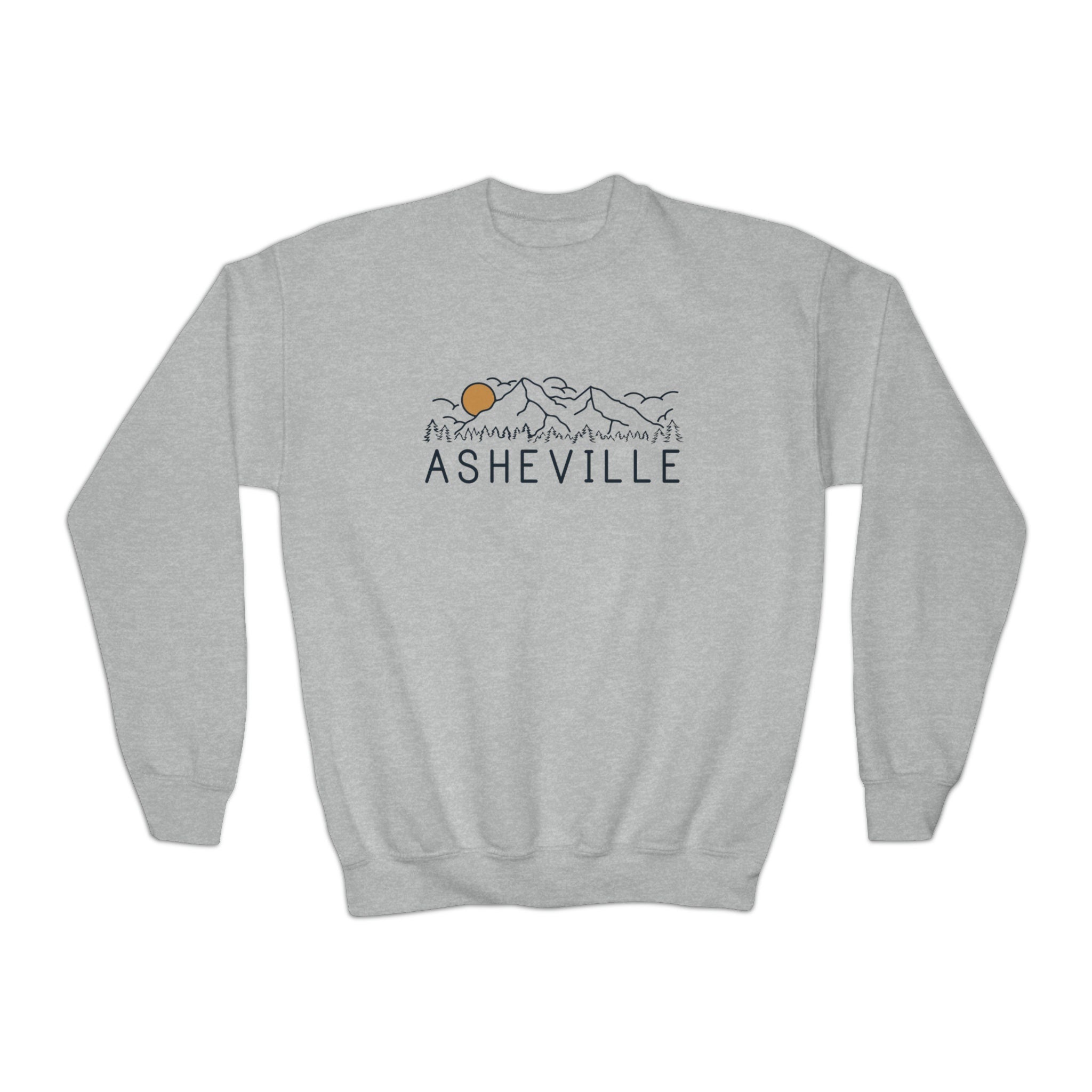 Asheville North Carolina Youth Sweatshirt Unisex Kid39s Asheville Crewneck Sweatshirt Personalization Available Sweatshirt – Aesthetic Look · Trending Graphic Apparel