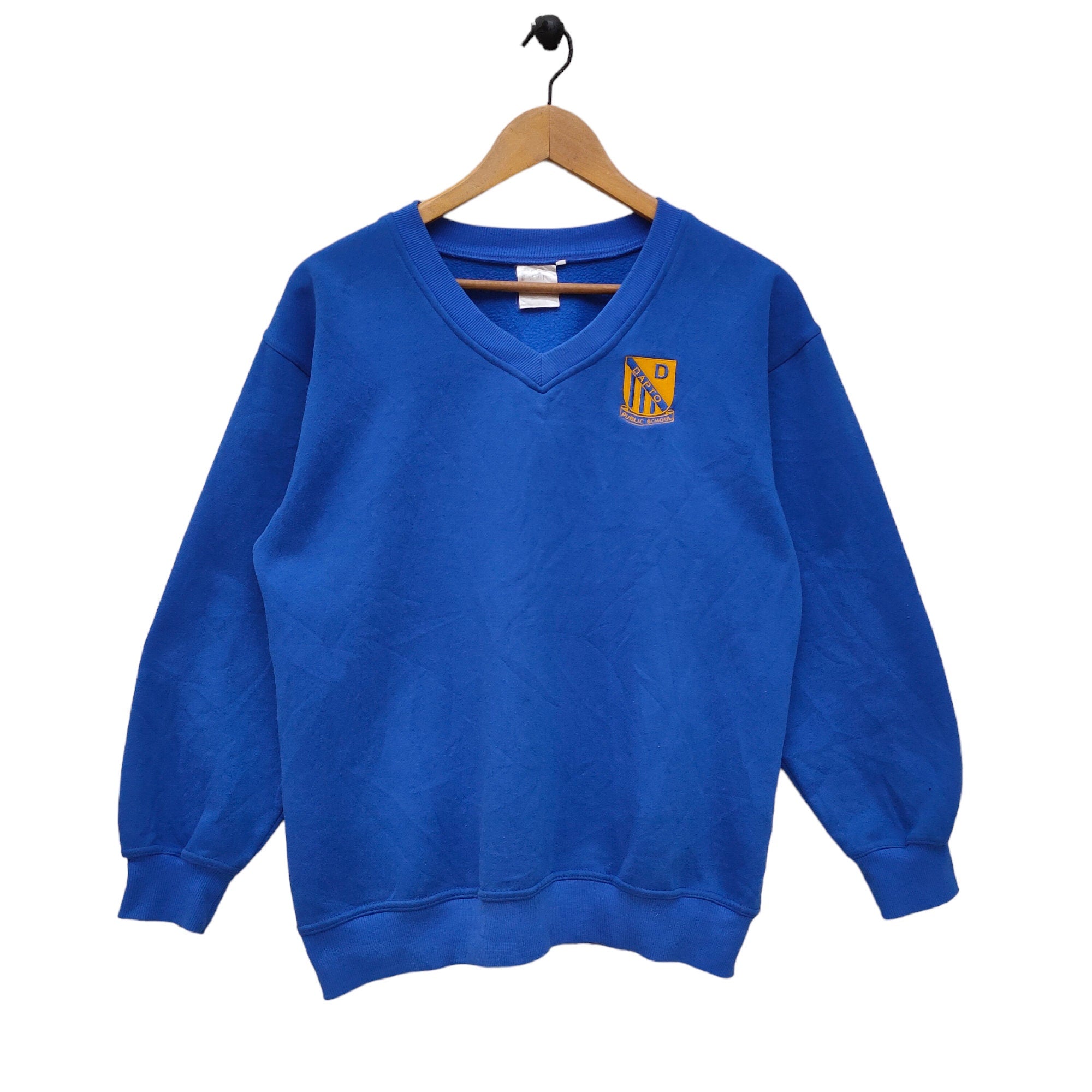 90s Dapto Public School Sweatshirt Medium Vintage Back to School Sweater Jumper Pullover Blue Size M Sweatshirt – Aesthetic Look · Top Pick For Any Outfit