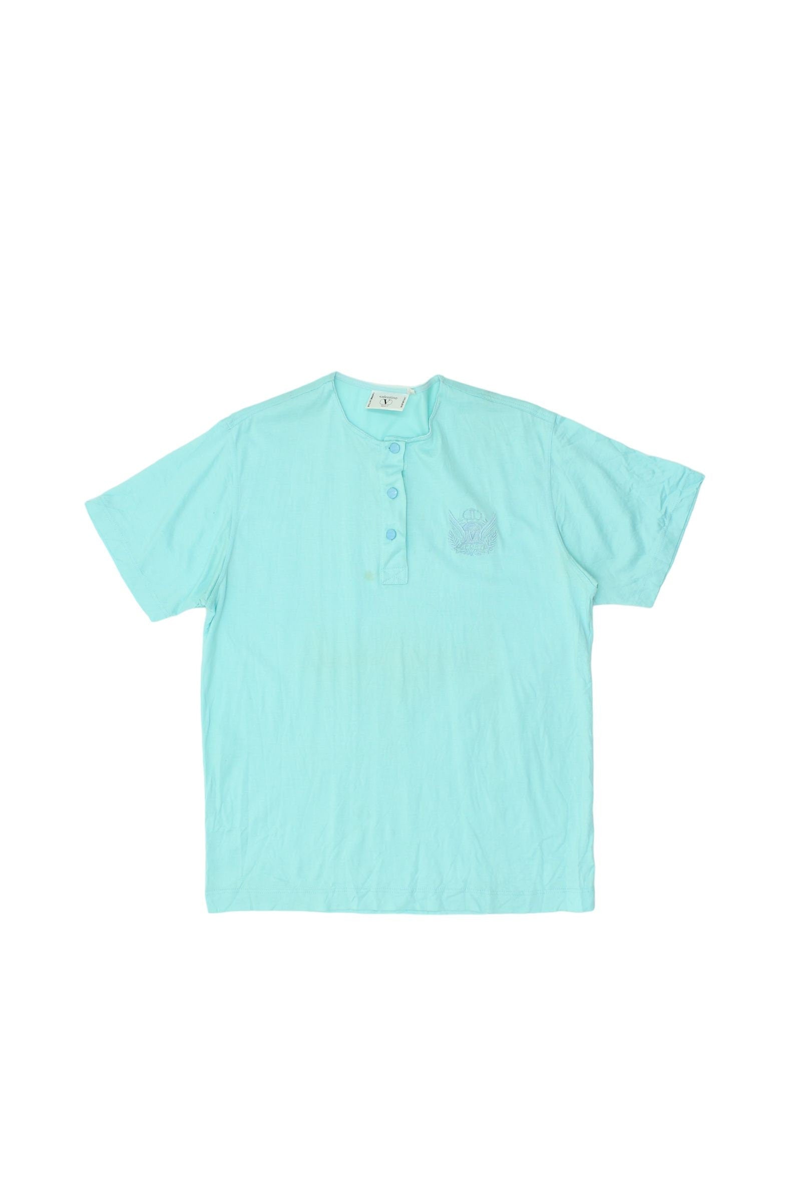 Valentino Sport Henley Collar Tshirt Vintage High End Designer Turquoise VTG Graphic Tee – Feel-Good Design · Must-Have Style