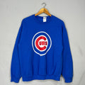 Vintage Gildan Tag Cubs Spellout Printed Big Logo Sweatshirt Crewneck Pullover Sweater Chicago Cubs Colour Blue Size Medium Sweatshirt – Soft Feel · Trending Graphic Apparel
