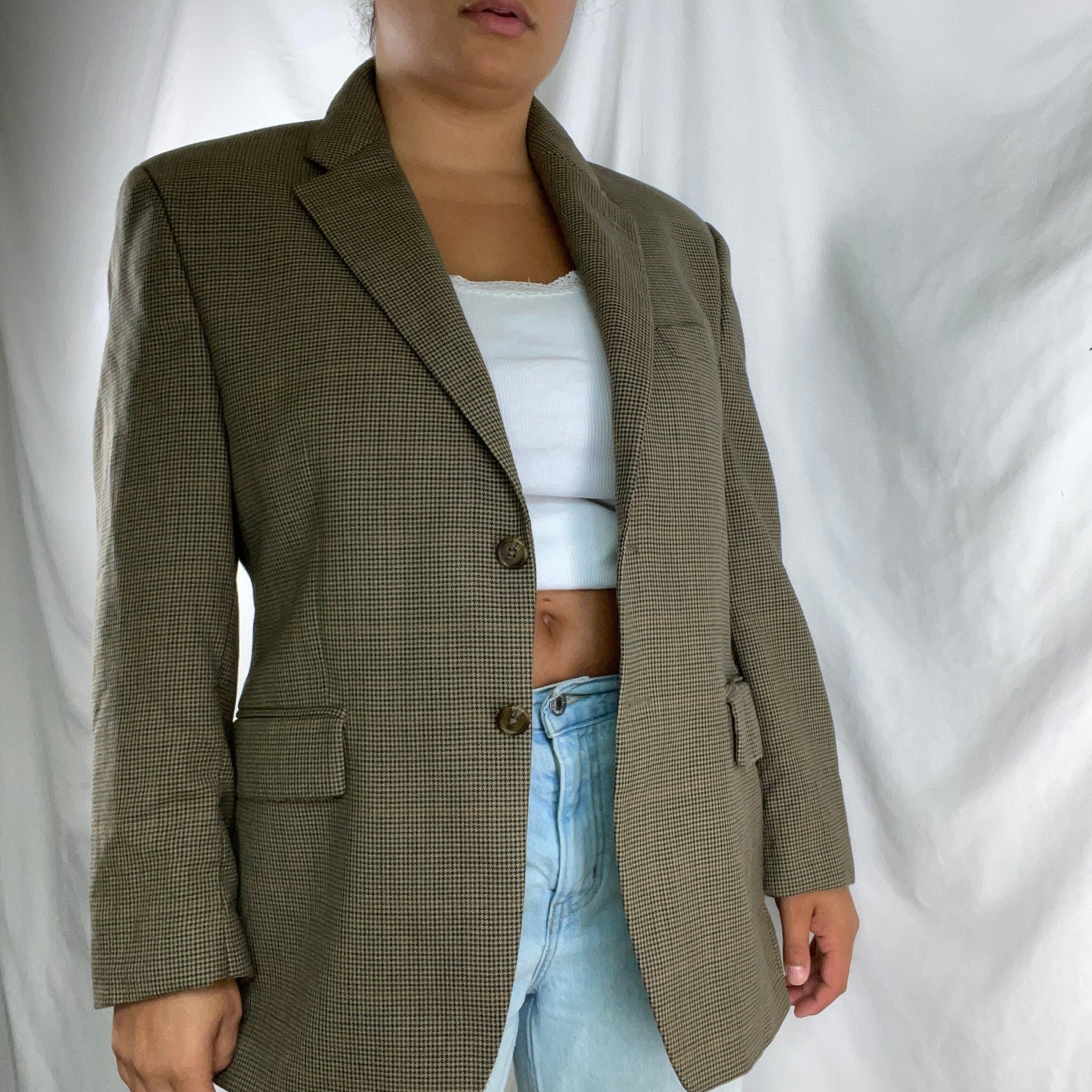 90s CHAPS by RALPH LAUREN Wool Made In Canada Blazer Ivy League Academia Graphic Tee – Premium Graphic · Must-Have Style