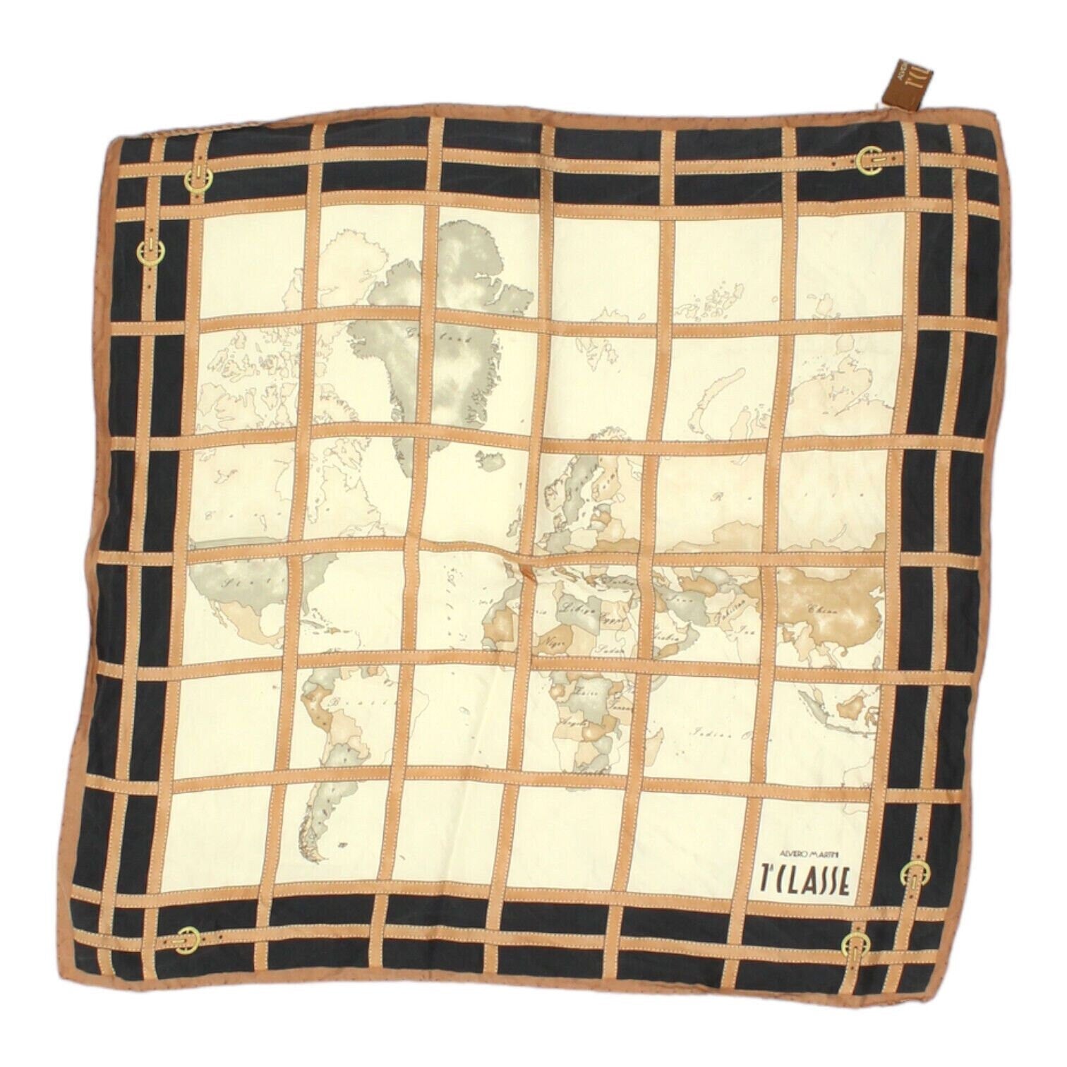 Alviero Martini 1a Classe Map Foulard Scarf Vintage High End Designer Scarves Graphic Tee – Bold Style · Trending Graphic Apparel