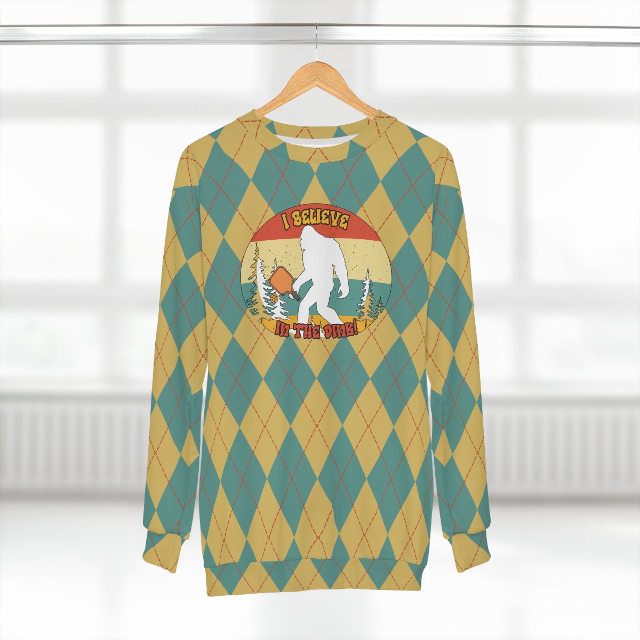 Vintage Rhombus Bigfoot Pickleball Unisex Sweatshirt Believe in the Dink with Style Sweatshirt – Soft Feel · Must-Have Style