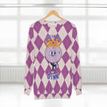 Vintage Purple Rhombus Pickleball Queen AOP Sweatshirt Reign as the Queen of Dink in Style Sweatshirt – Bold Style · High-Quality Print
