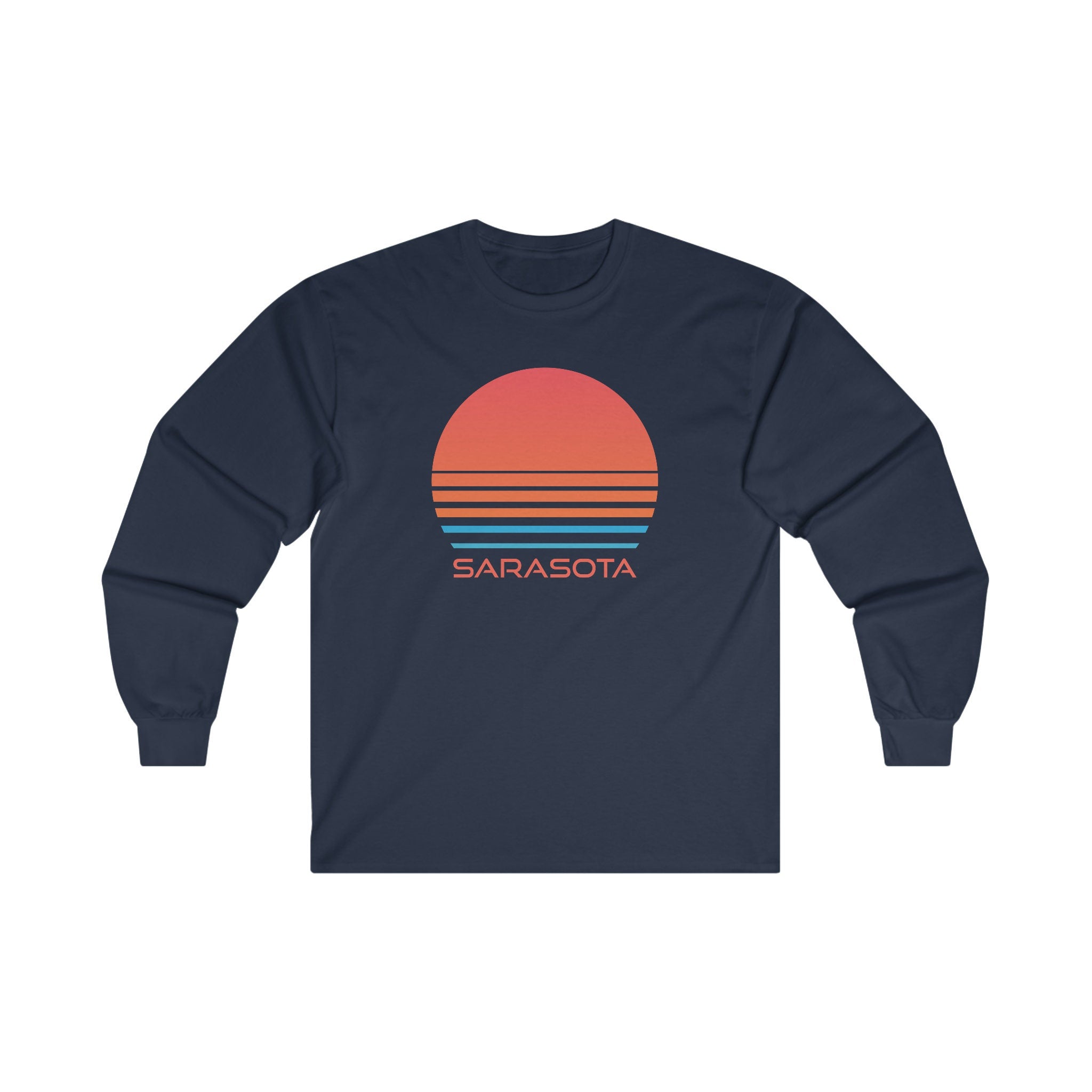 Sarasota Florida Long Sleeve Shirt Retro Unisex Sarasota Long Sleeve Tee Personalization Available Graphic Tee – Soft Feel · Must-Have Style