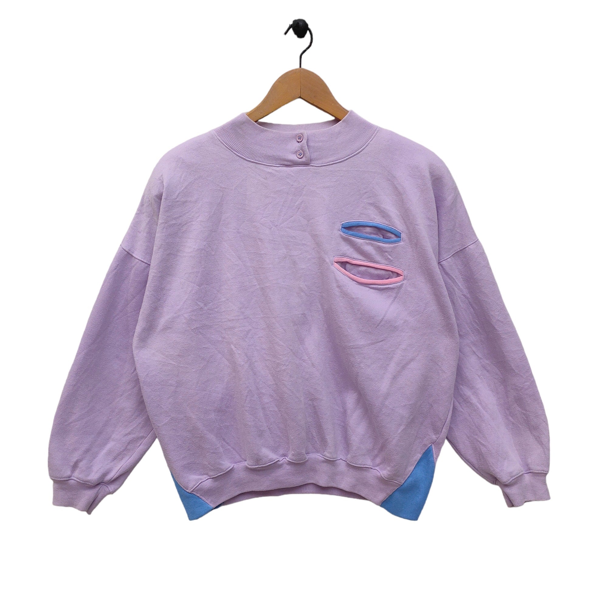 90s Drop Shoulder Starting Point Purple Sweatshirt Large Vintage Designer Sweater Jumper Crewneck Baggy Lilac Size L Sweatshirt – Bold Style · High-Quality Print