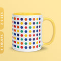 Rainbow Polka Dots Coffee Mug 11oz 15oz White Ceramic Mug with Accent Color LGBTQ Pride Mug Gay Lesbian Bi Pride Cup Rainbow Mug Graphic Tee – Aesthetic Look · Top Pick For Any Outfit