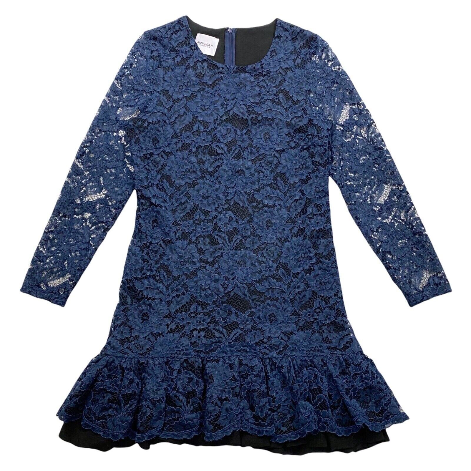AnnaRita N Long Sleeve Lace Dress Vintage High End Luxury Designer Blue VTG Graphic Tee – Feel-Good Design · Perfect For Daily Wear