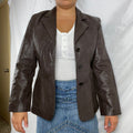 Dark Brown Embossed Leather Blazer Jacket Size SM Graphic Tee – Easygoing Wear · Perfect For Daily Wear