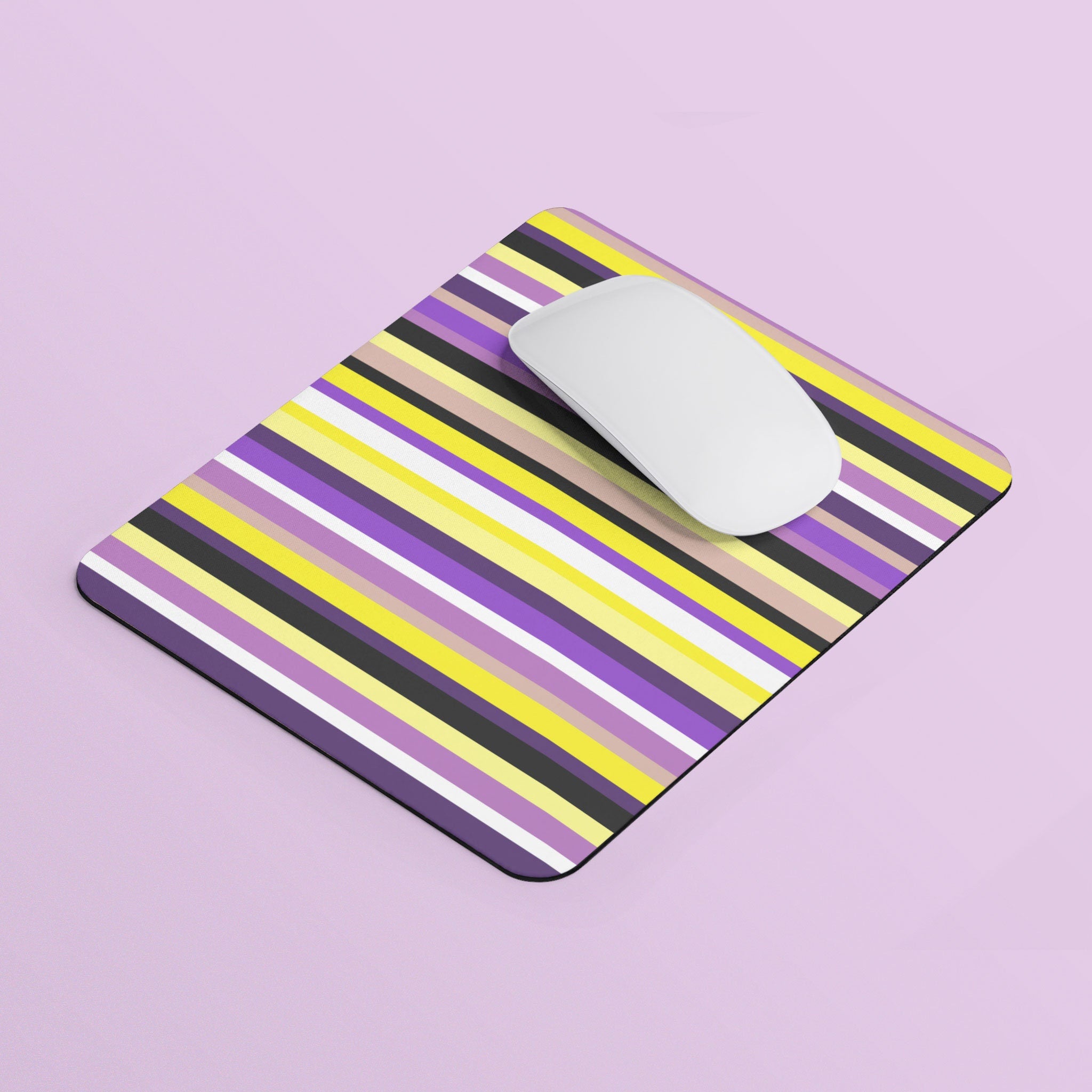 Nonbinary Pride Flag Stripes Mouse Pad Rectangle Mouse Pad Nonbinary Color Mouse Pad Subtle Non Binary Mousepad Home Office Gift Graphic Tee – Fan Favorite · Must-Have Style
