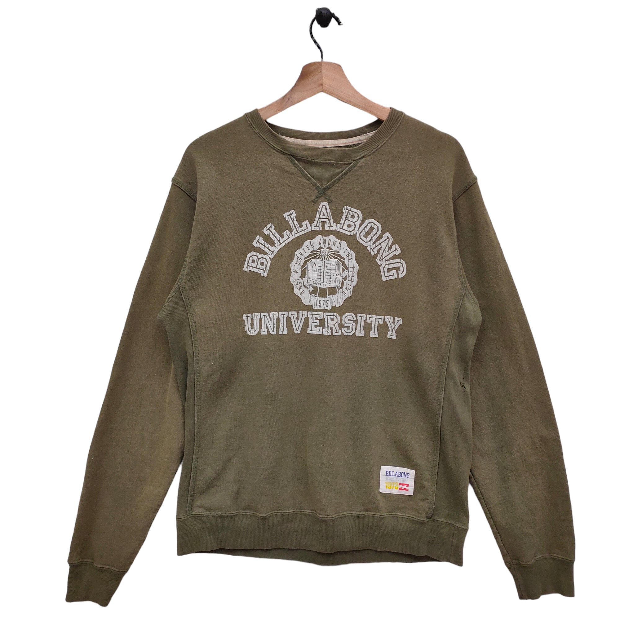 Y2K Distressed Billabong University Sweatshirt Medium Vintage Billabong Surf Sweater Jumper Army Green Size M Sweatshirt – Cozy Vibes · Top Pick For Any Outfit