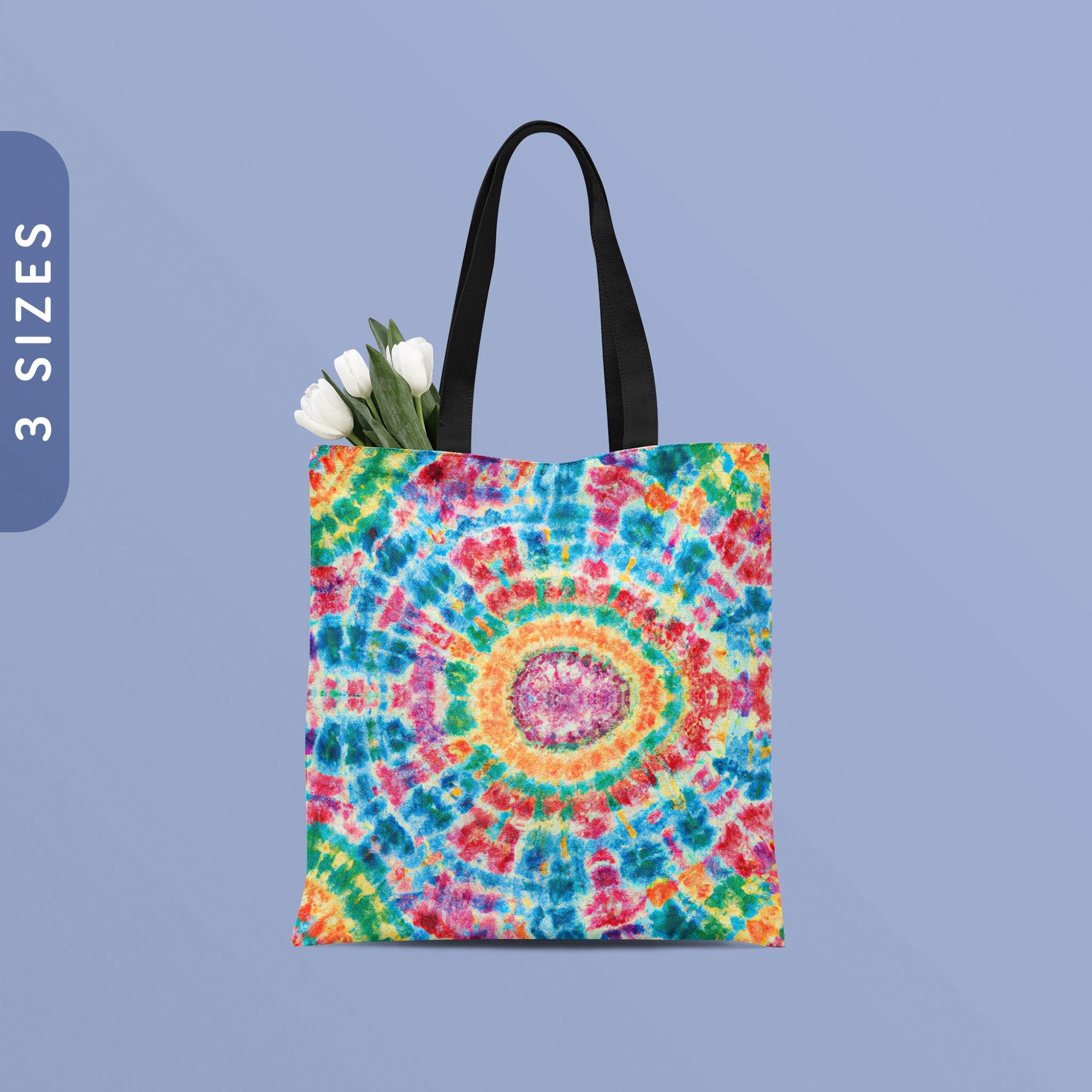 Rainbow Tie Dye Tote Bag All Over Print Tote Bag Colorful Shoulder Bag Pride Shopping Bag Boho Hippie Reusable Bag with Strap Tote Bag – Warm & Stylish · Trending Graphic Apparel