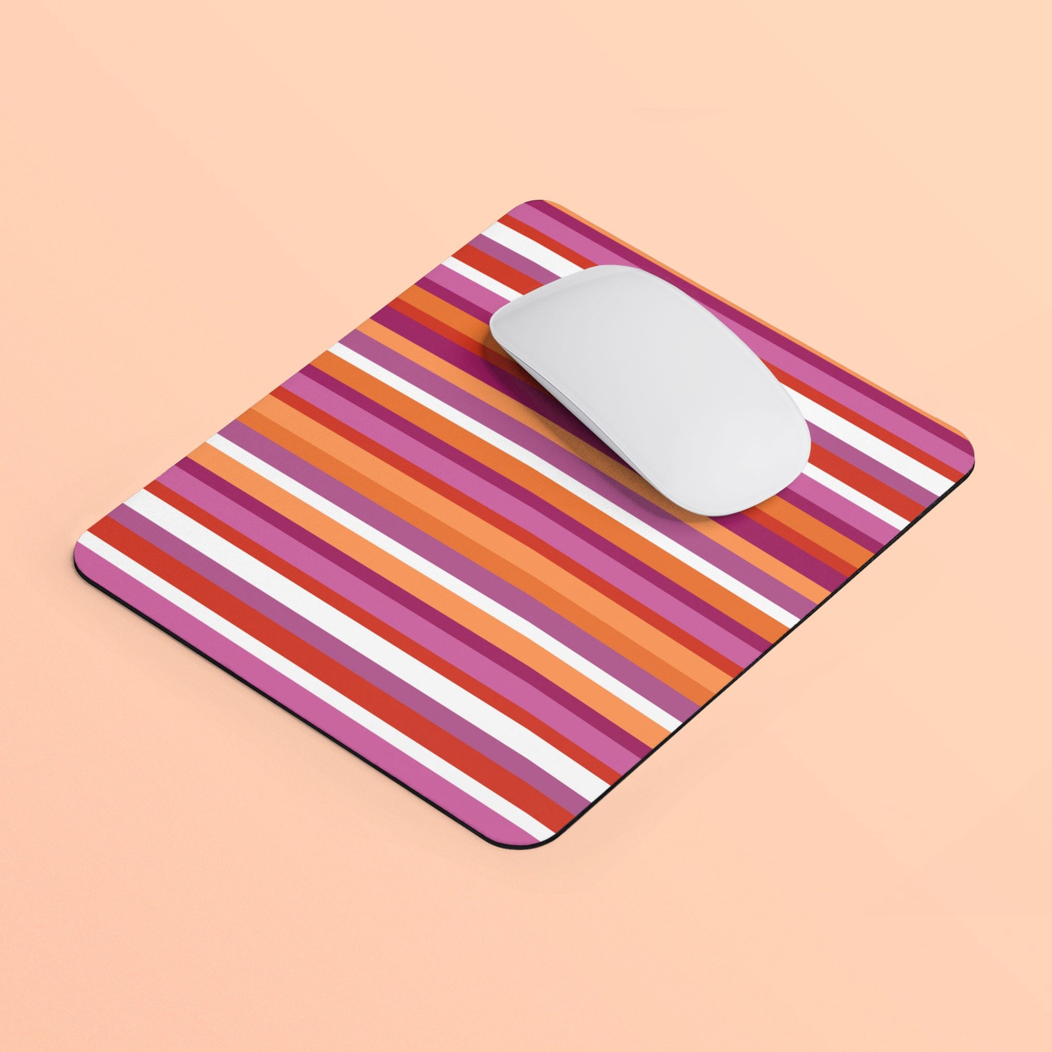 Lesbian Pride Flag Stripes Mouse Pad Rectangle Mouse Pad Lesbian Mouse Pad LGBTQ Mousepad Subtle Lesbian Mousepad Home Office Gift Graphic Tee – Warm & Stylish · Perfect For Daily Wear