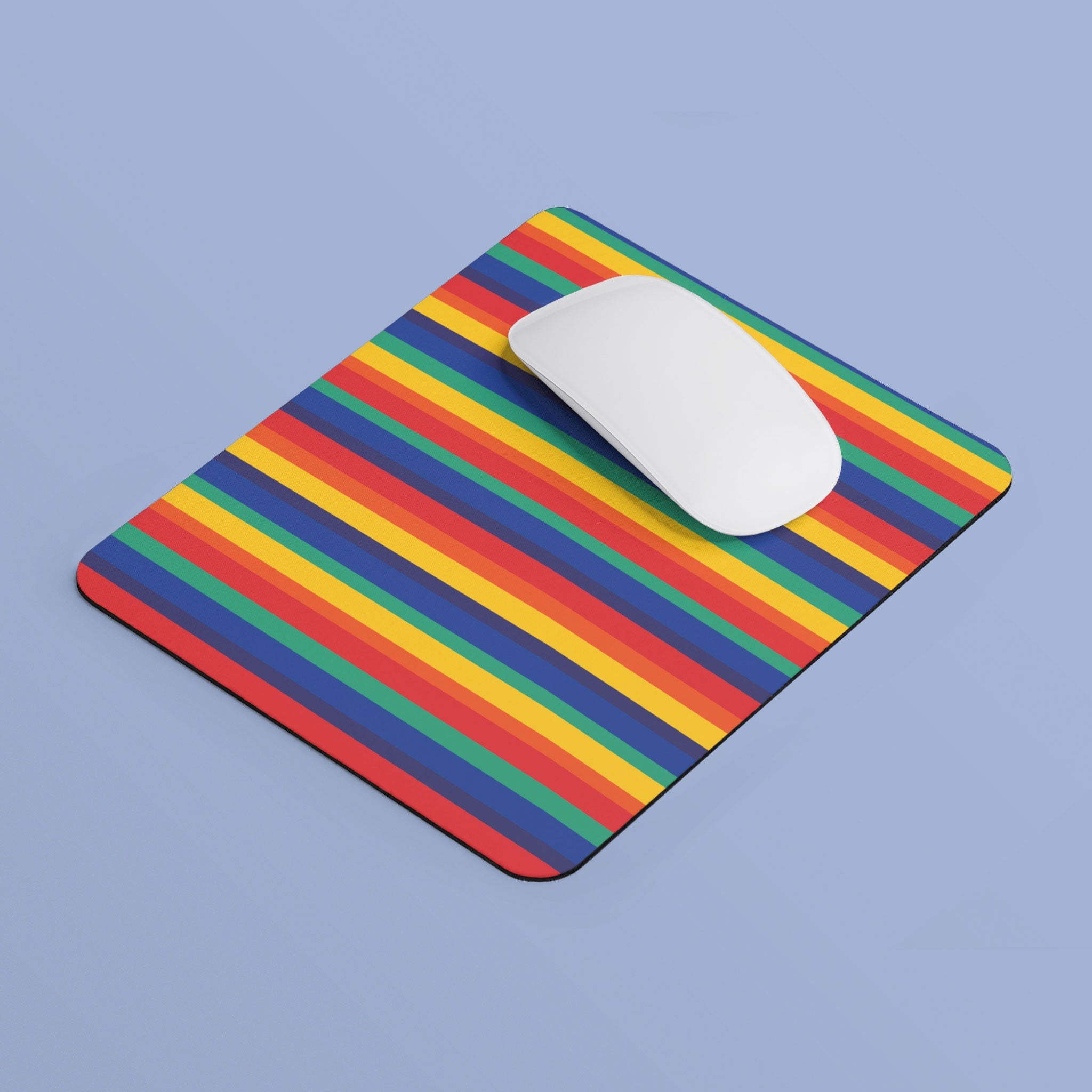 Rainbow Flag Stripes Mouse Pad Rectangle Mouse Pad LGBTQ Pride Mouse Pad Gay Lesbian Bi Pride Mousepad Home Office Gift Graphic Tee – Aesthetic Look · High-Quality Print