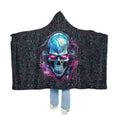 Cyberpunk Skull Vibes AOP Snuggle Blanket with Neon Circuit Board Graphic Tee – Everyday Comfort · Top Pick For Any Outfit