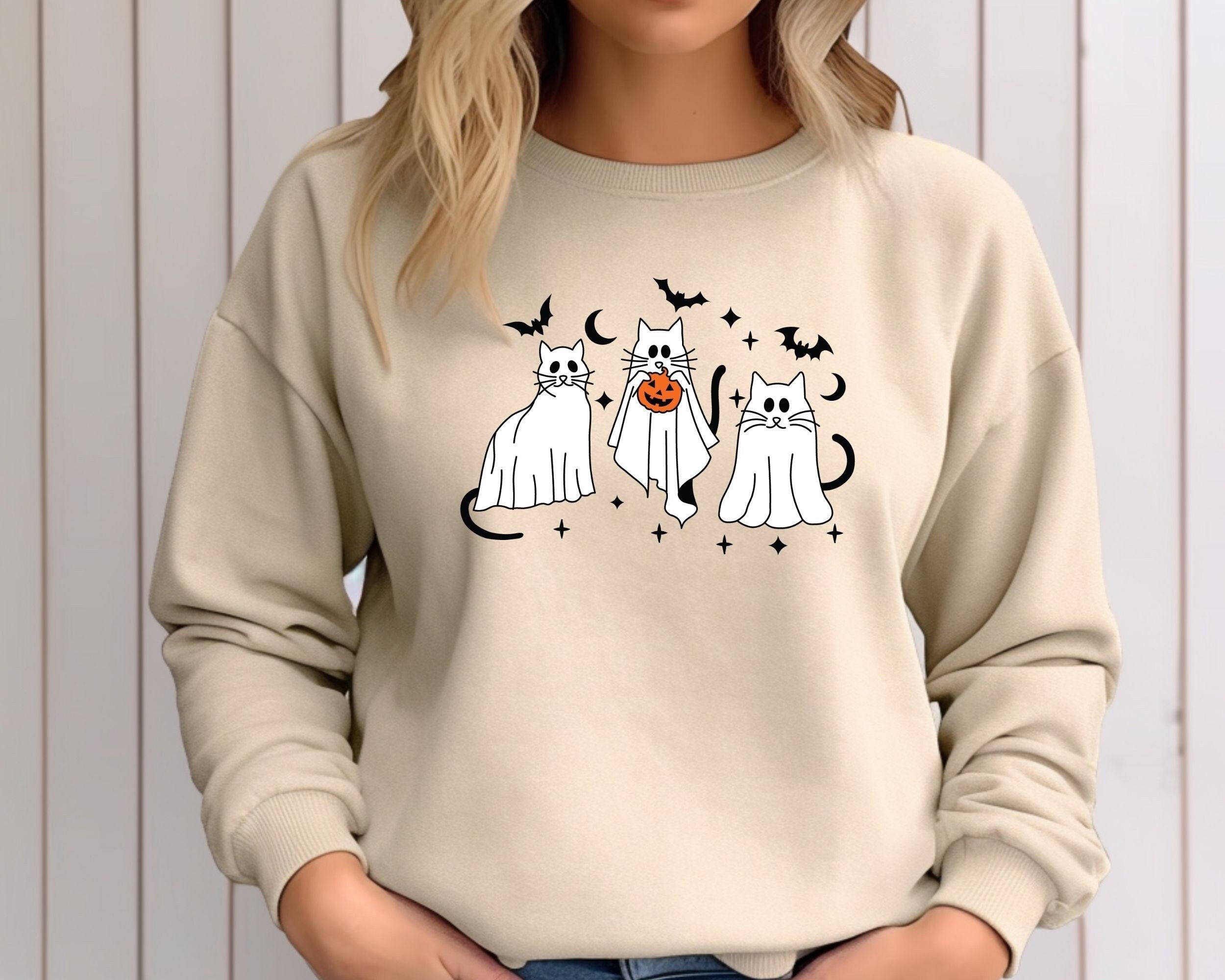 Ghost Shirt Cat shirt Halloween shirt Halloween Cat Shirt Cat Lover Shirt Black Cat Shirt Spooky Season T Shirt Halloween Ghost Shirt Graphic Tee – Warm & Stylish · Must-Have Style