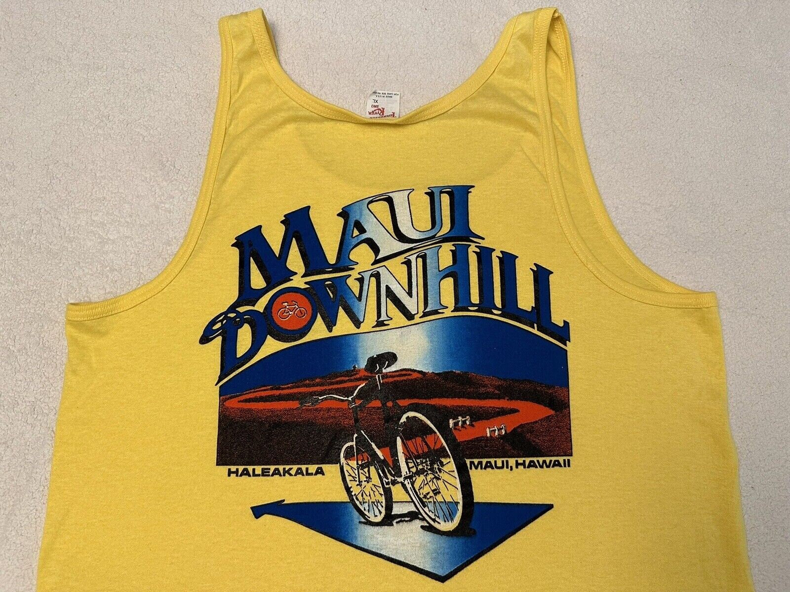 Vintage 1980s 80s Maui Hawaii Downhill Bike Bicycle Ride Tank Top T Shirt L NEW Tank Top – Everyday Comfort · High-Quality Print