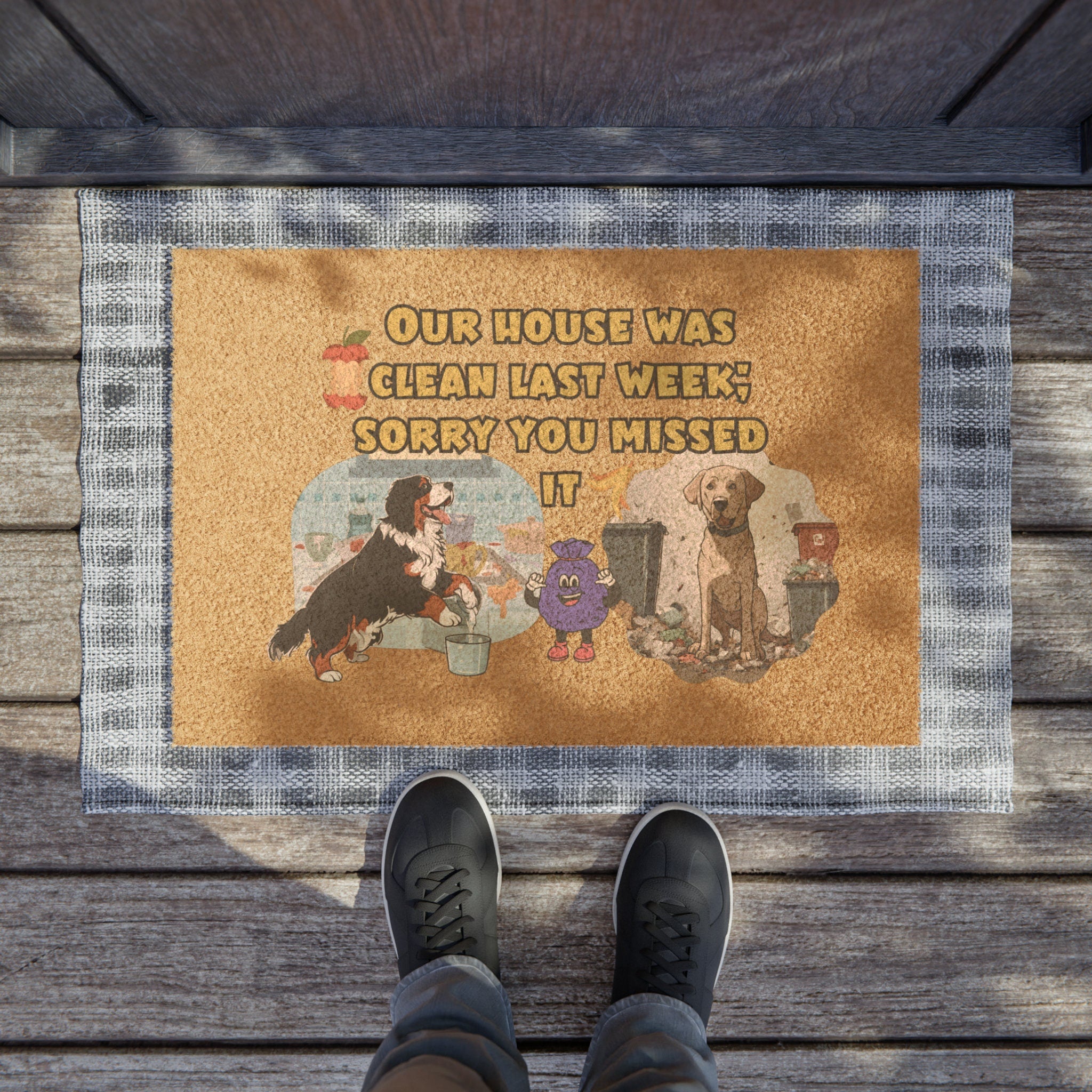 Our House Was Clean Last Week Dog Doormat Funny Bernese Mountain Dog Labrador Decor 24quot x 16quot Outdoor Coir Welcome Mat Graphic Tee – Premium Graphic · Trending Graphic Apparel