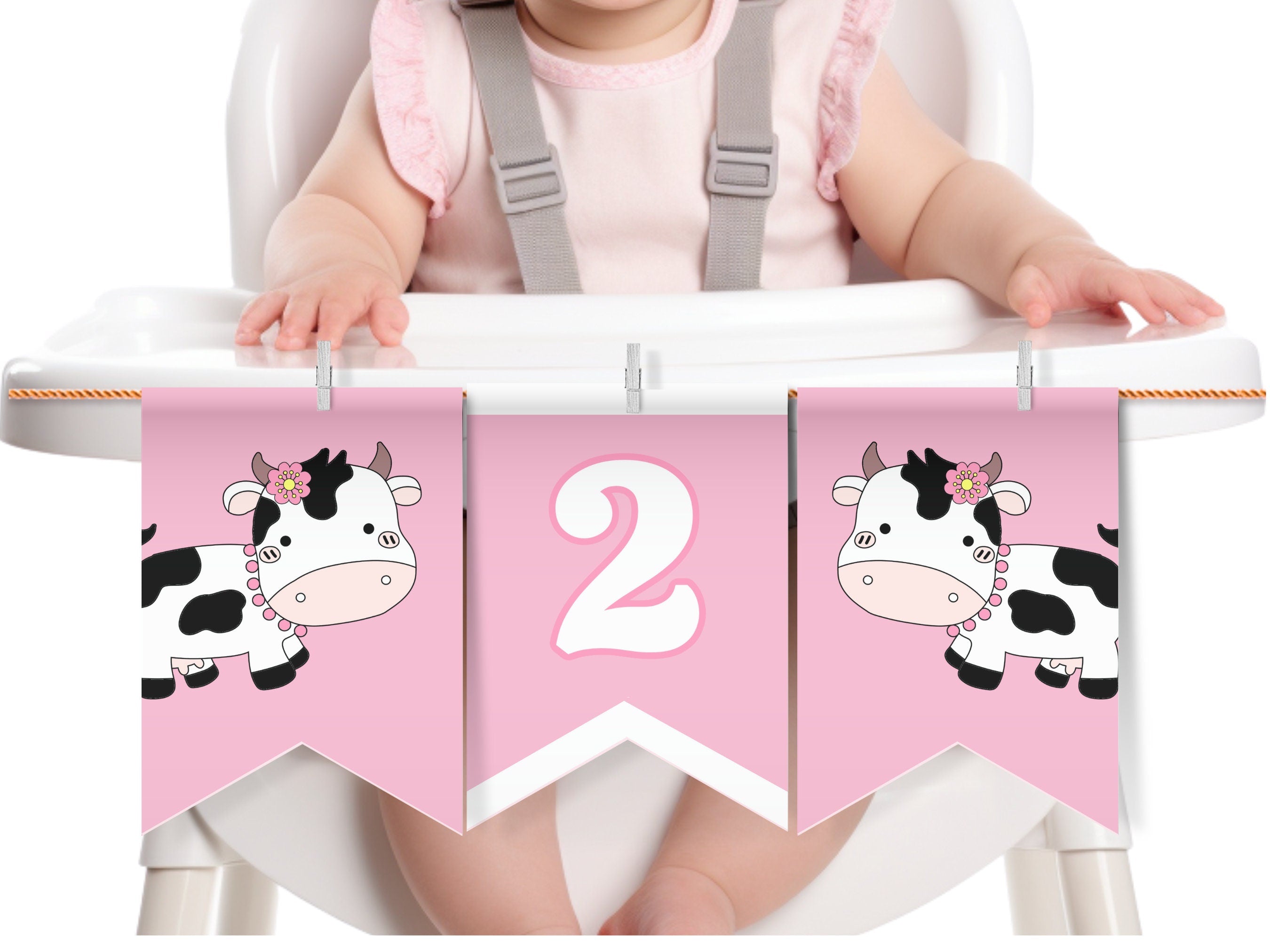 Editable Cow Birthday Banner Moo Moo I39m Two Party High Chair Bunting Farm Birthday Girl Barn Animals Barnyard Cow Template Printable COWB1 Graphic Tee – Premium Graphic · Top Pick For Any Outfit