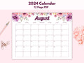 Floral Monthly Calendar 2024 Printable Flower Calendar 2024 Calendar Printable Only Wildflower Calendar 2024 Monthly Calendar Horizontal Graphic Tee – Feel-Good Design · High-Quality Print