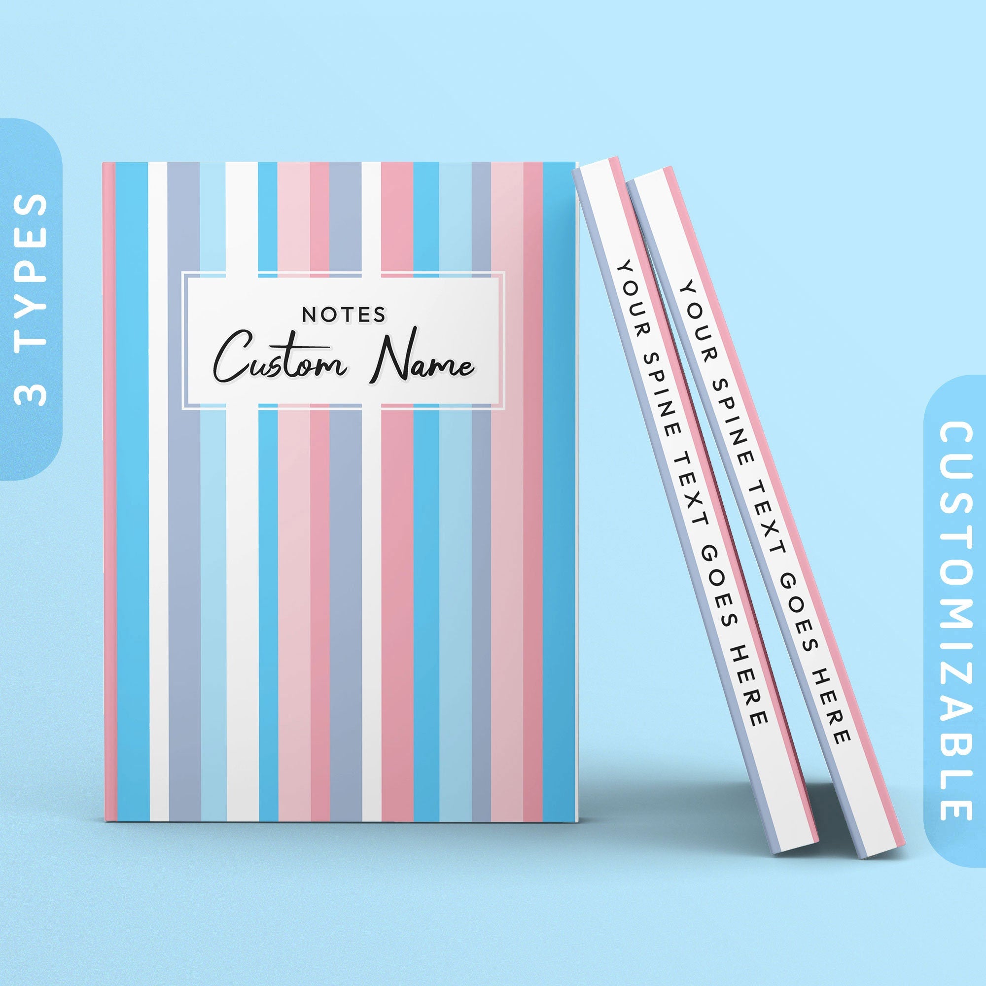 Personalized Trans Pride Flag Stripes Journal Customizable Hardcover Notebook Custom Name Text LGBTQ Transgender Pride Journal Graphic Tee – Everyday Comfort · Top Pick For Any Outfit