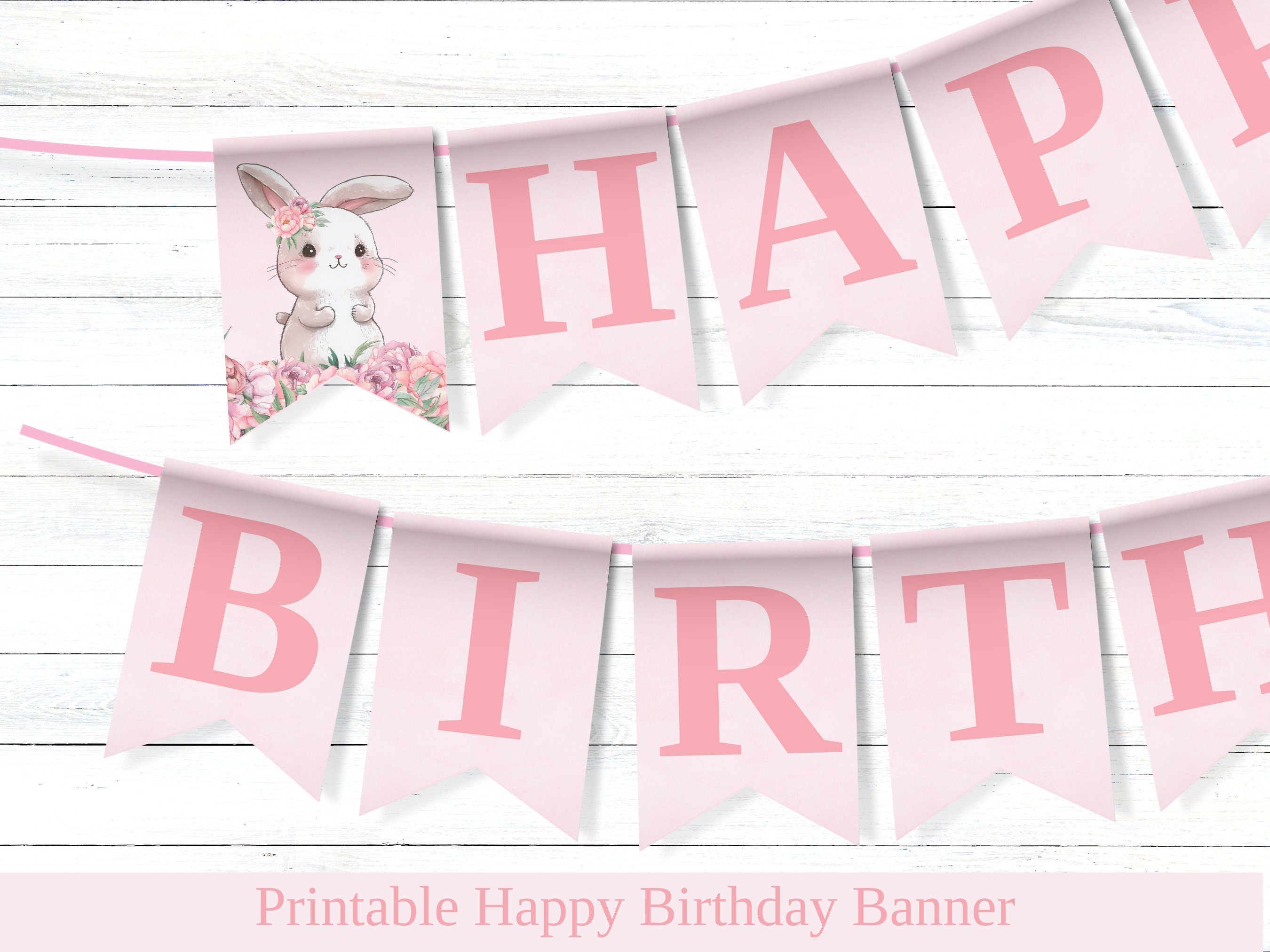 Bunny Birthday Banner Happy Birthday Banner Printable Birthday Bunting Girl 1st Birthday Girl Some Bunny Is One Bunny Party Decor BUNNY1 Graphic Tee – Cozy Vibes · Perfect For Daily Wear