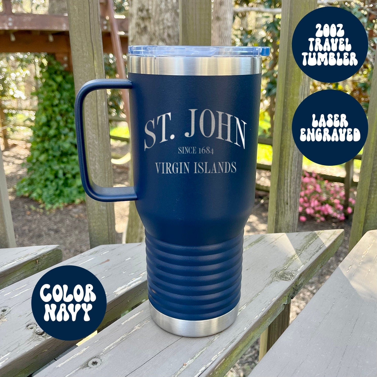 St John Virgin Islands Tumbler Gifts With Handle Wine Tumbler Skinny Tumbler 30oz 20oz Travel Coffee Cup Graphic Tee – Bold Style · Perfect For Daily Wear