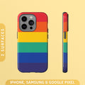 LGBTQ Rainbow Pride Flag Tough Case iPhone 15 Pro Max Plus 14 13 Mini 12 11 8 X Samsung S24 S23 S22 S21 Google Pixel 8 7 6 5 Phone Graphic Tee – Premium Graphic · Great Gift For Fans